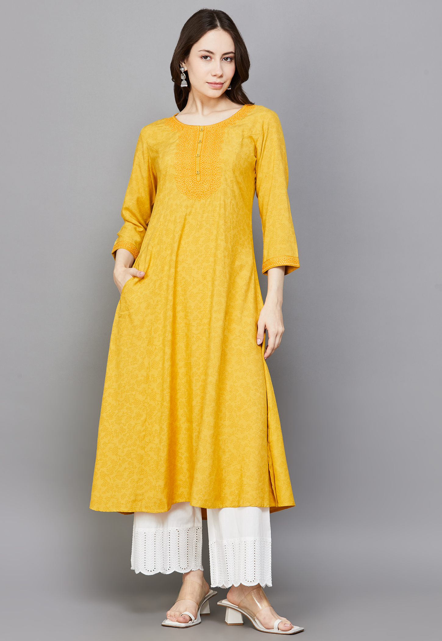 SPAN Floral Print Embroidered Anarkali Kurta-picture-13