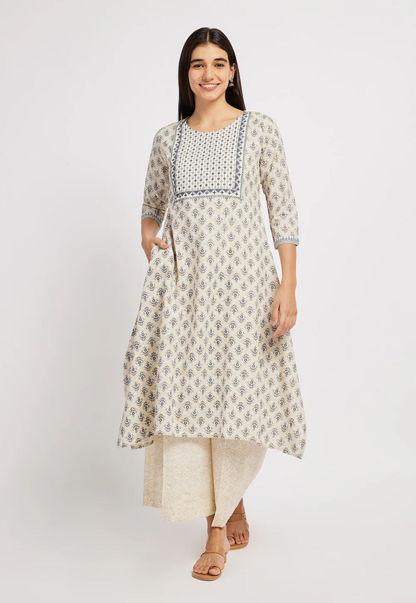 SPAN Ethnic Motif Flared Kurta-picture-52