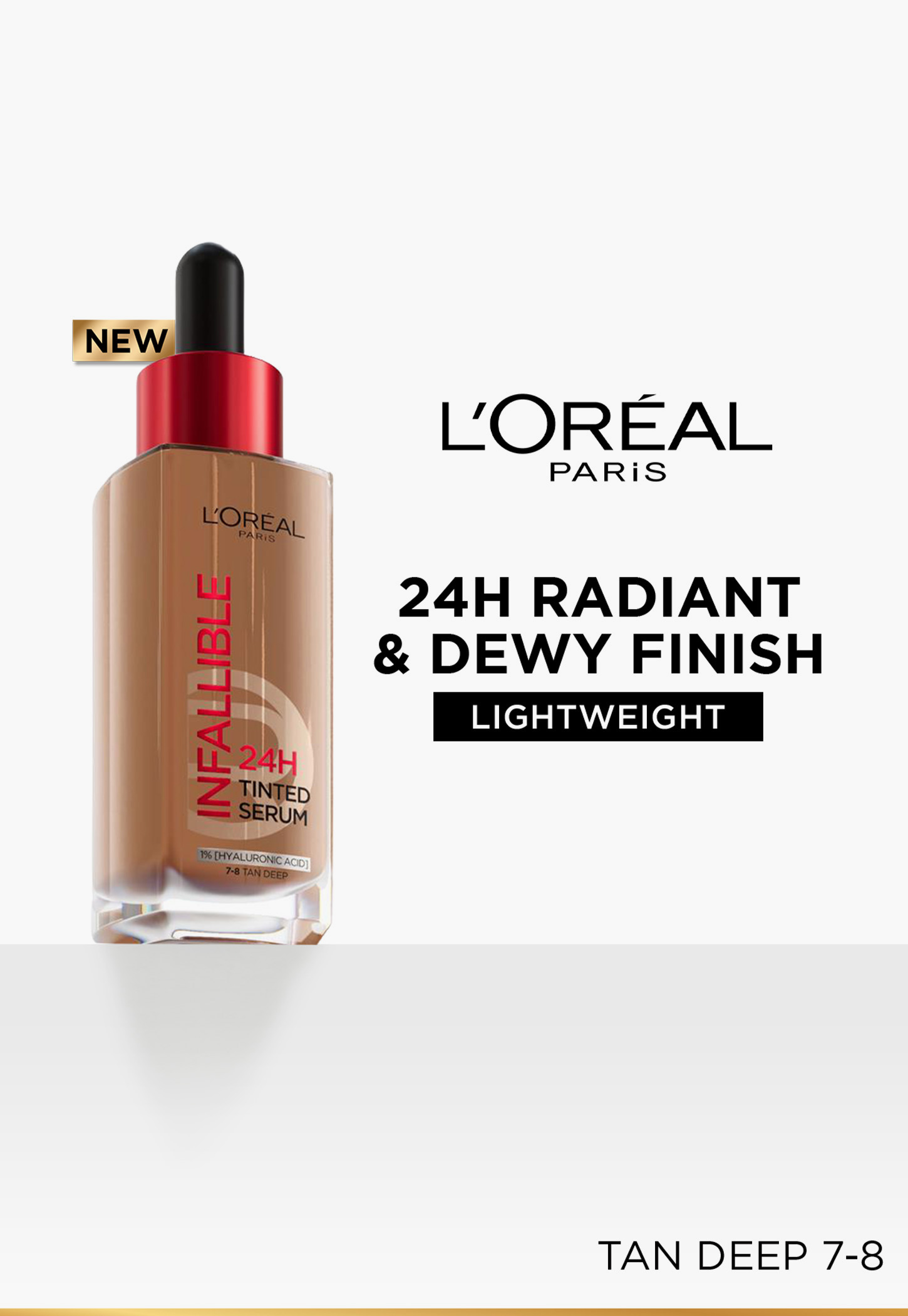 L'OREAL Infallible 24H Tinted Serum Foundation - 7-8 Tan Deep - 30ml-image-48