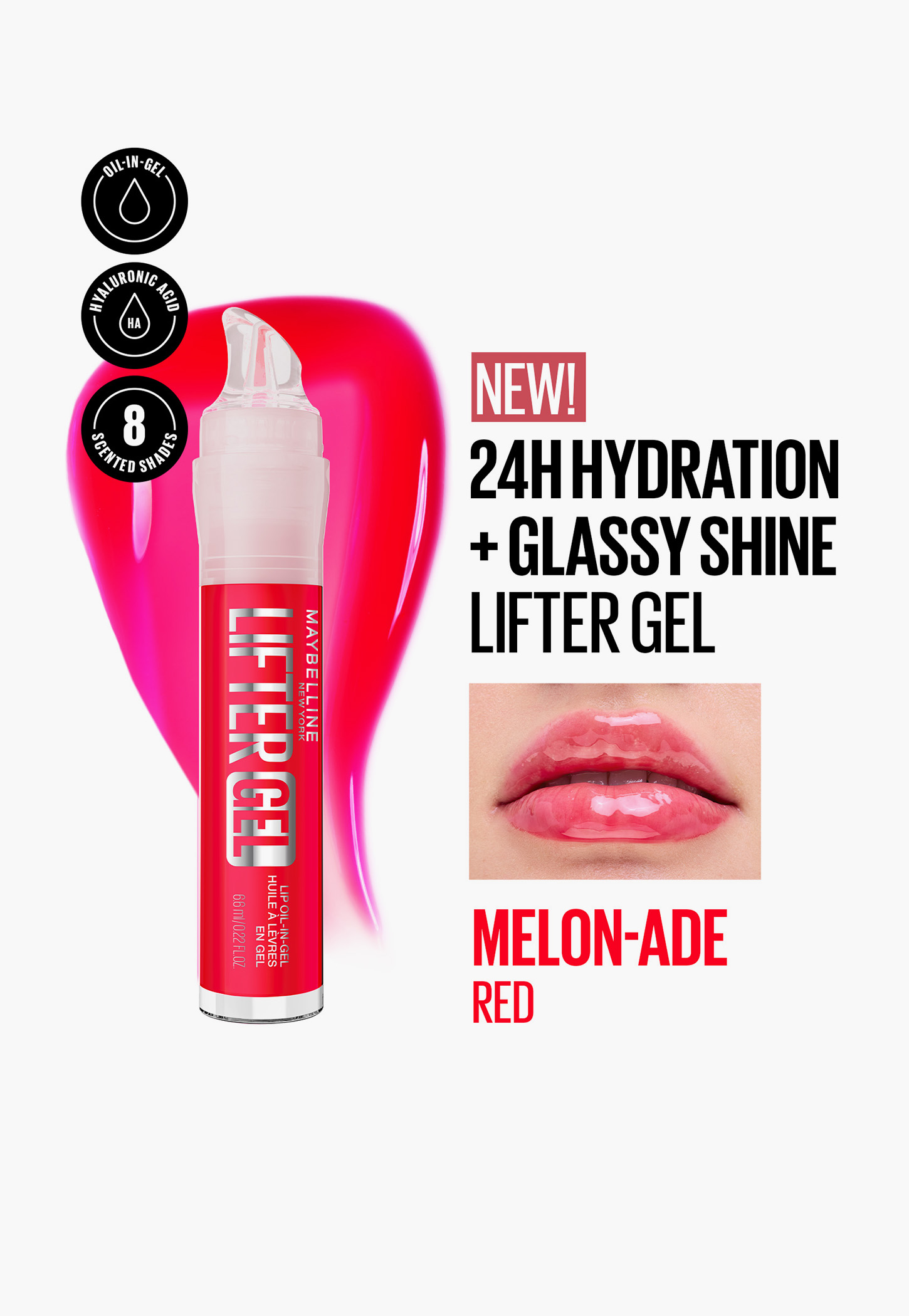 MAYBELLINE Lifter Gel Lip Oil - Melon-Ade - 6.6ml-picture-11