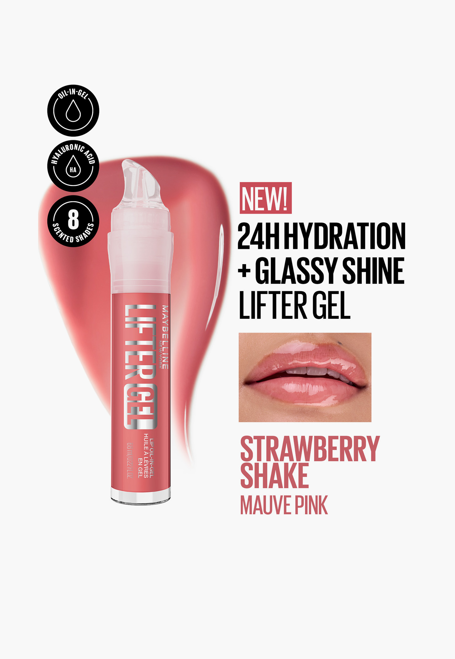 MAYBELLINE Lifter Gel Lip Oil - Strawberry Shake - 6.6ml-picture-49