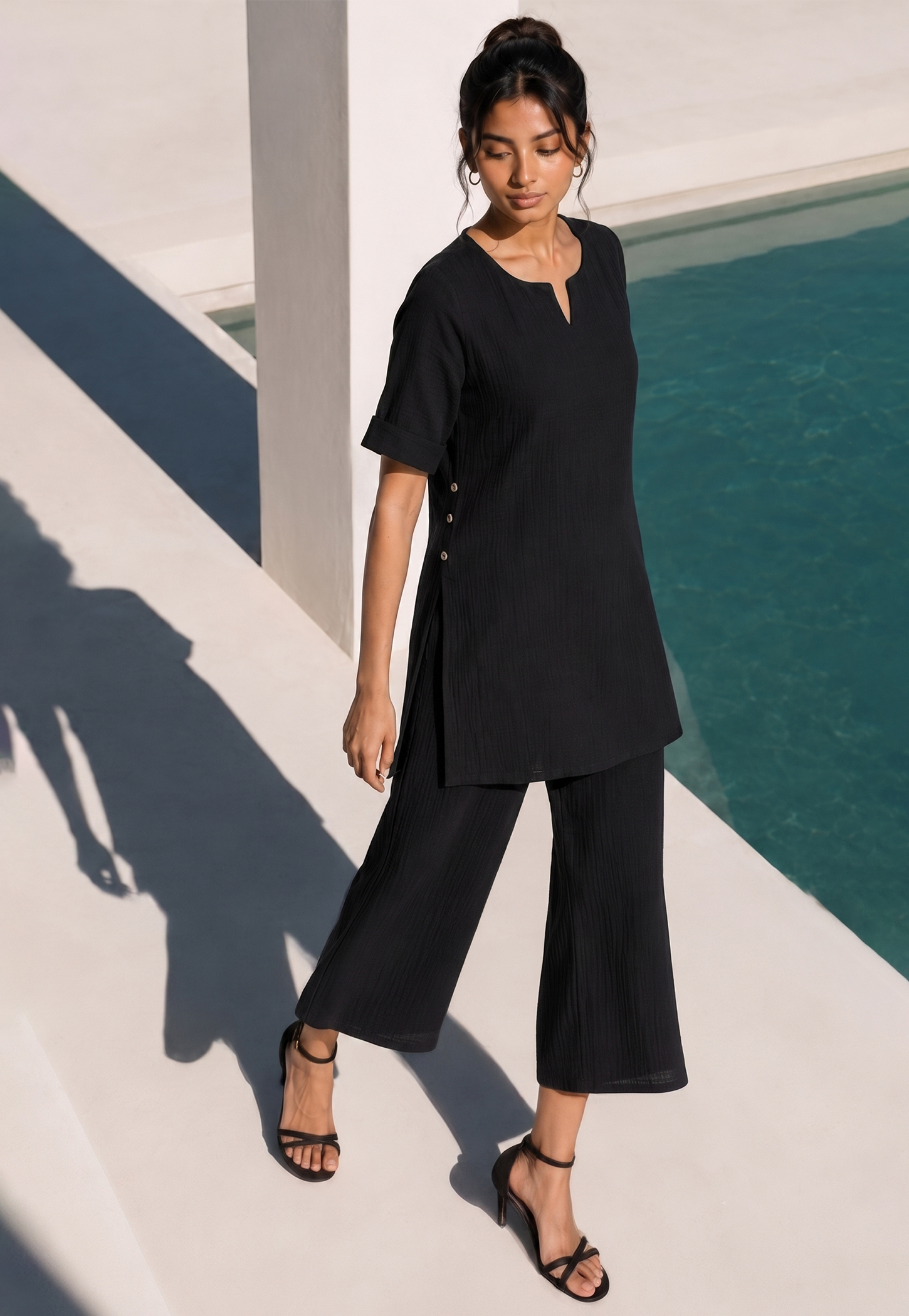 MELANGE Solid Kurti Set-picture-24