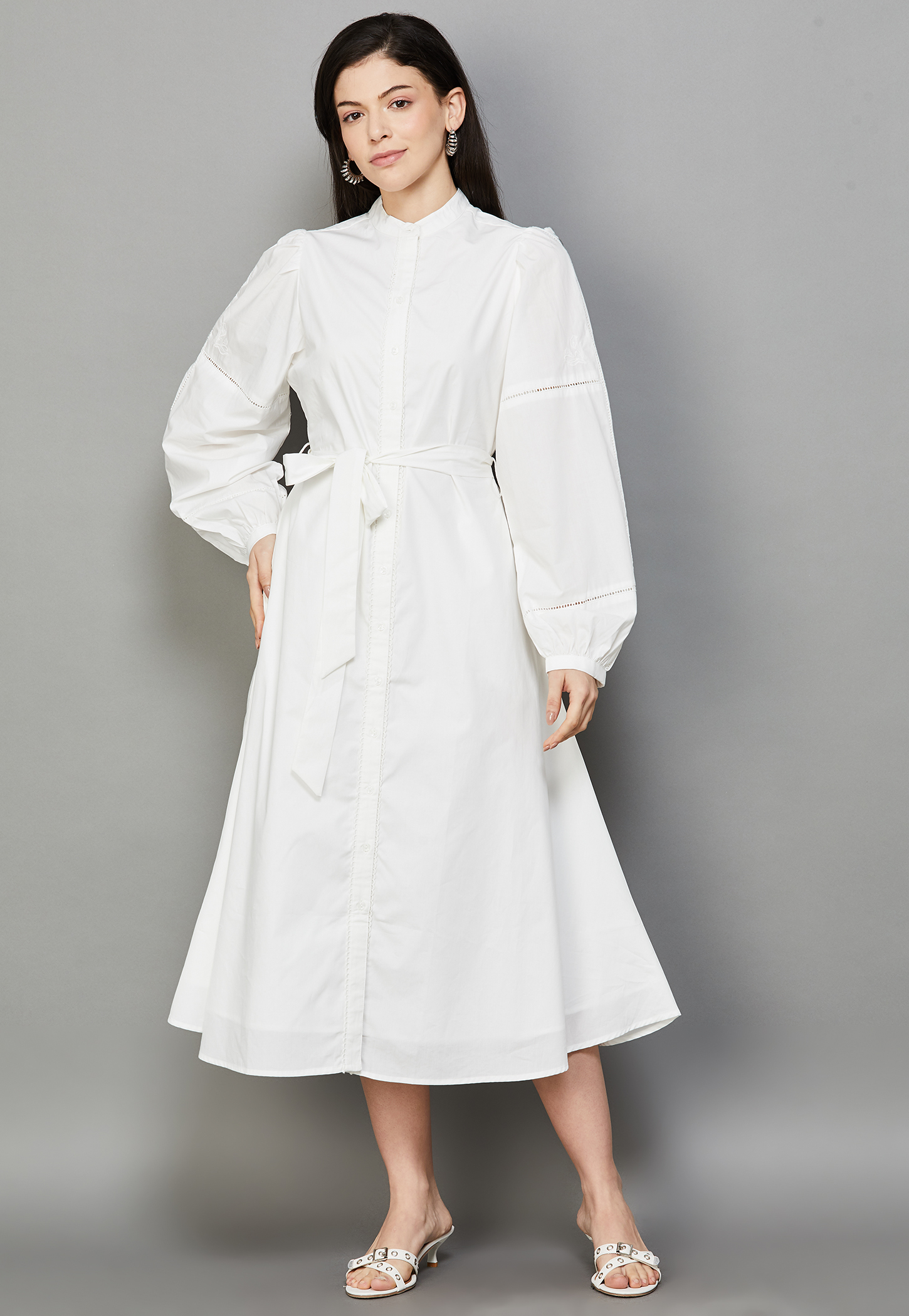 RAREISM Solid A-line Midi Dress-picture-12