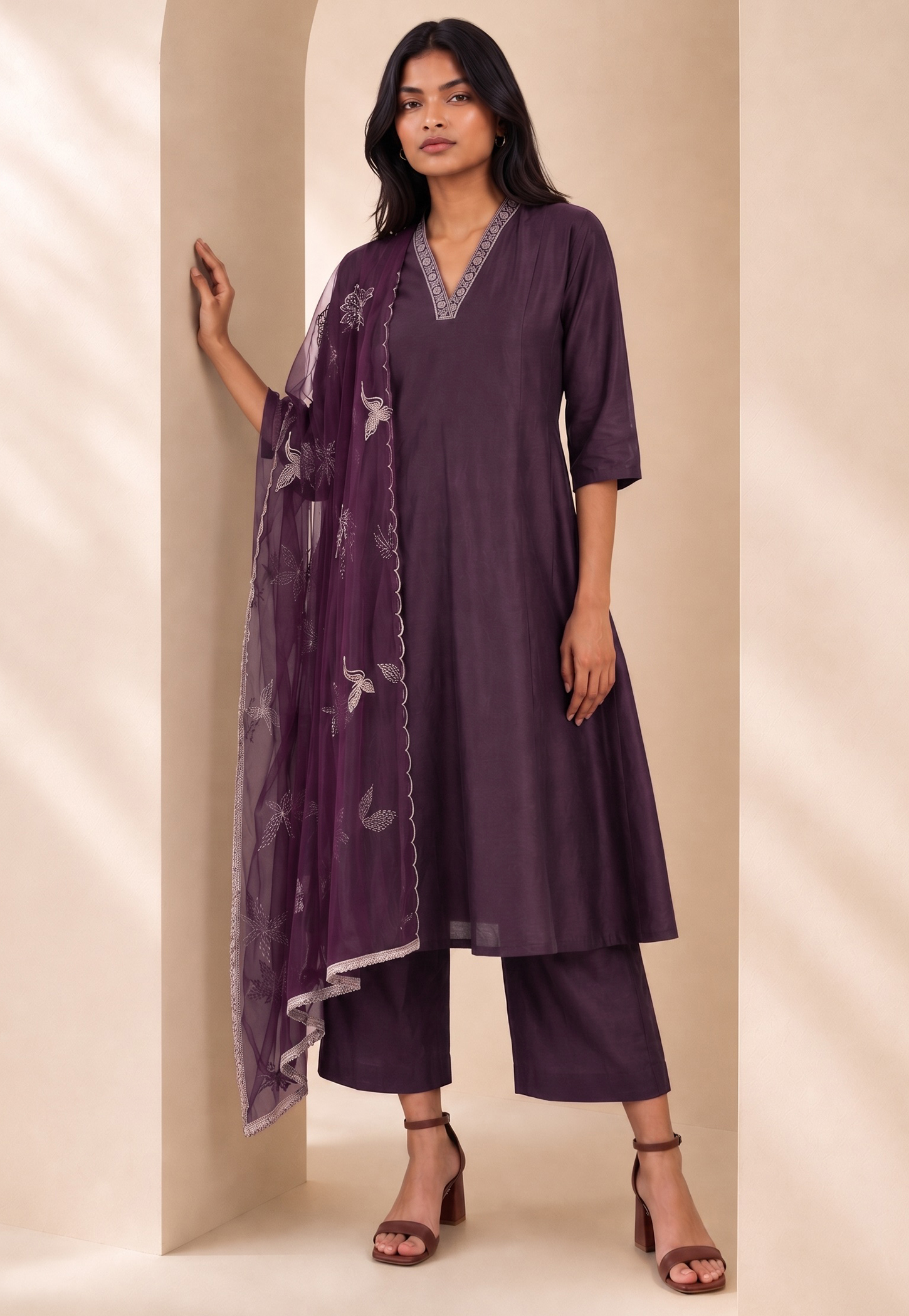MELANGE Embroidered Kurta Set-picture-36