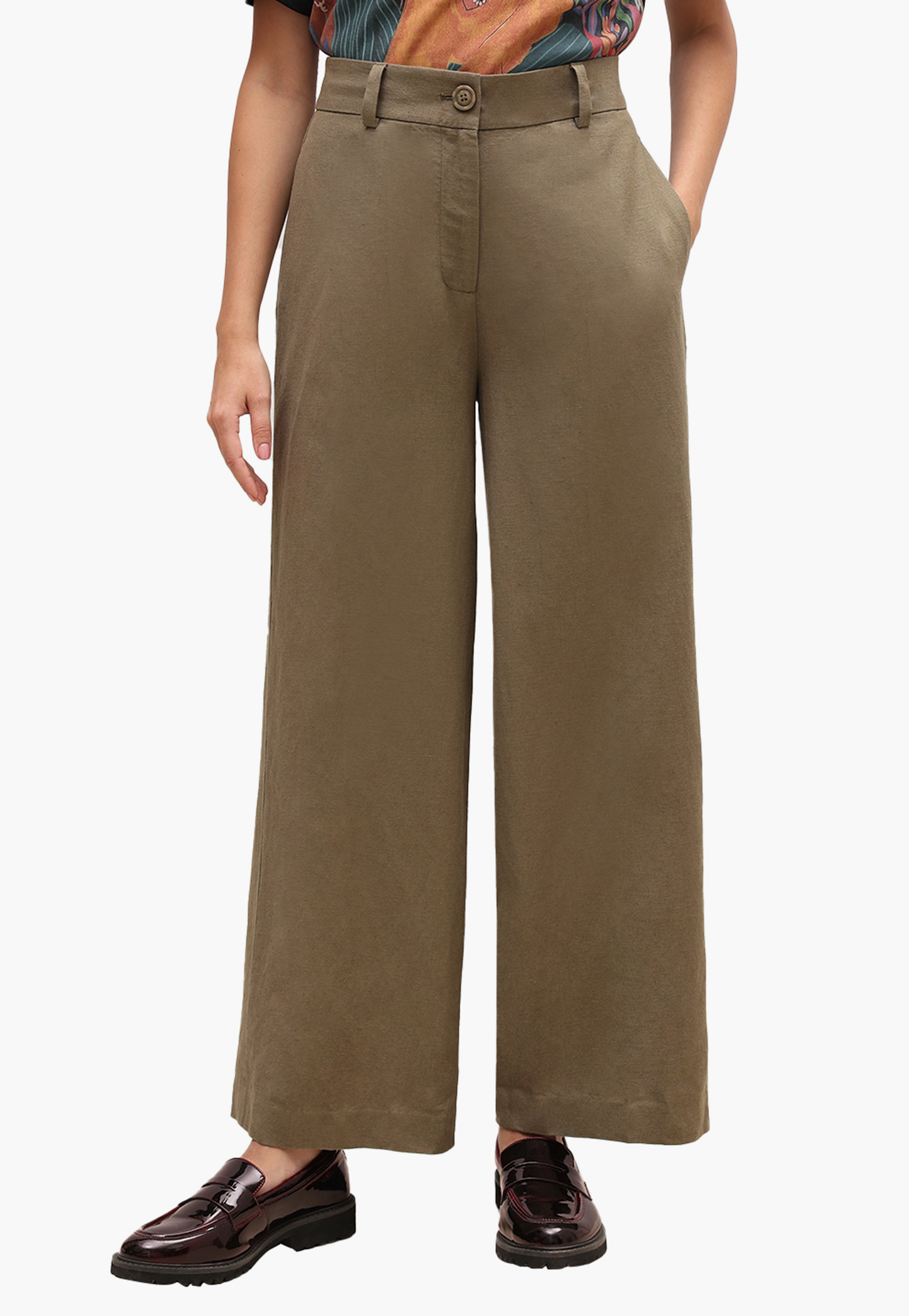 VERO MODA Solid Wide Leg Trousers-picture-18