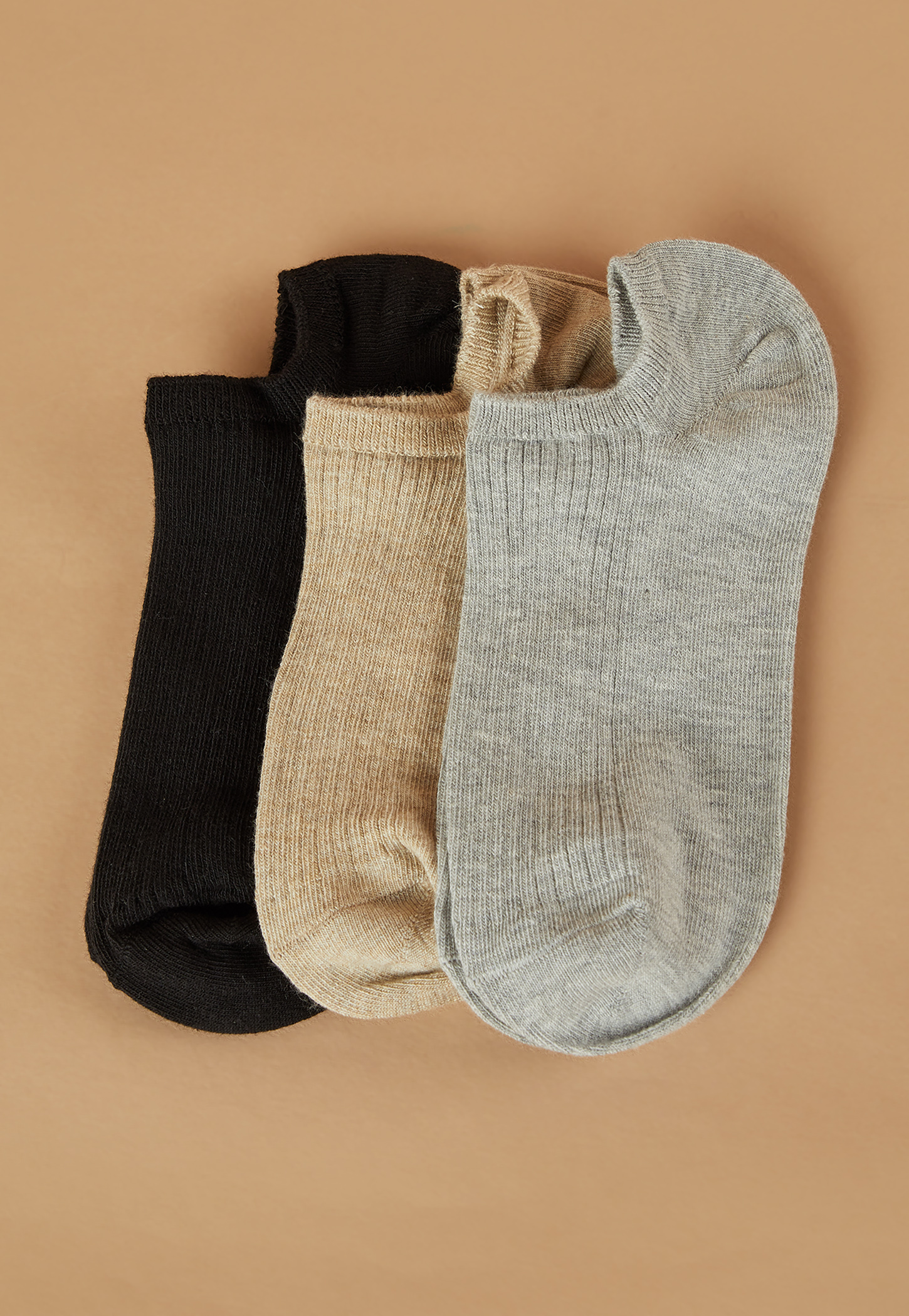 GINGER Solid Ankle Length Socks - Pack of 3-picture-20