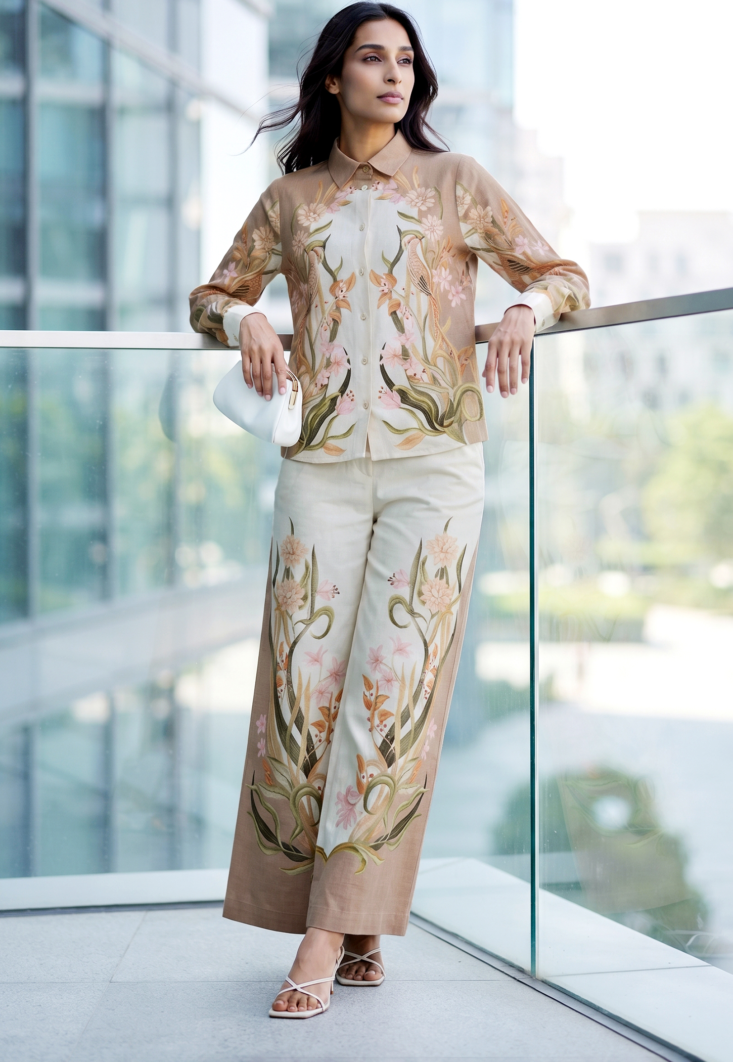 CODE Printed Mid-Rise Trousers-picture-10