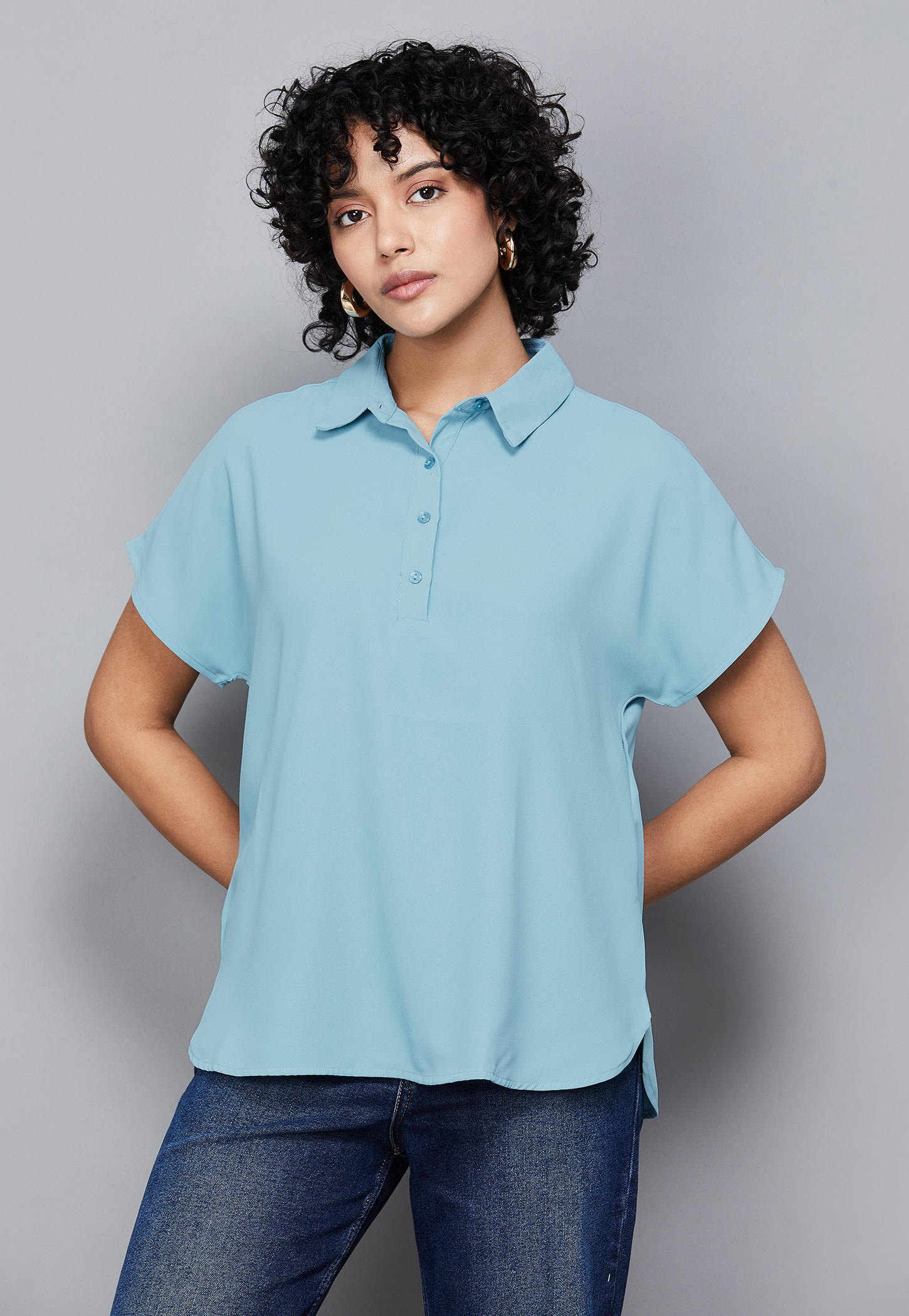 VAN HEUSEN Solid Collared Top-picture-43