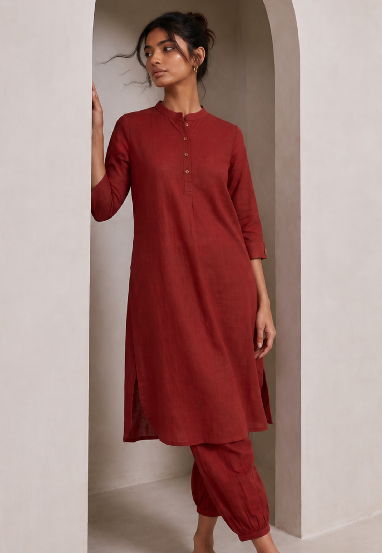 MELANGE Solid Straight Kurta Set-picture-18