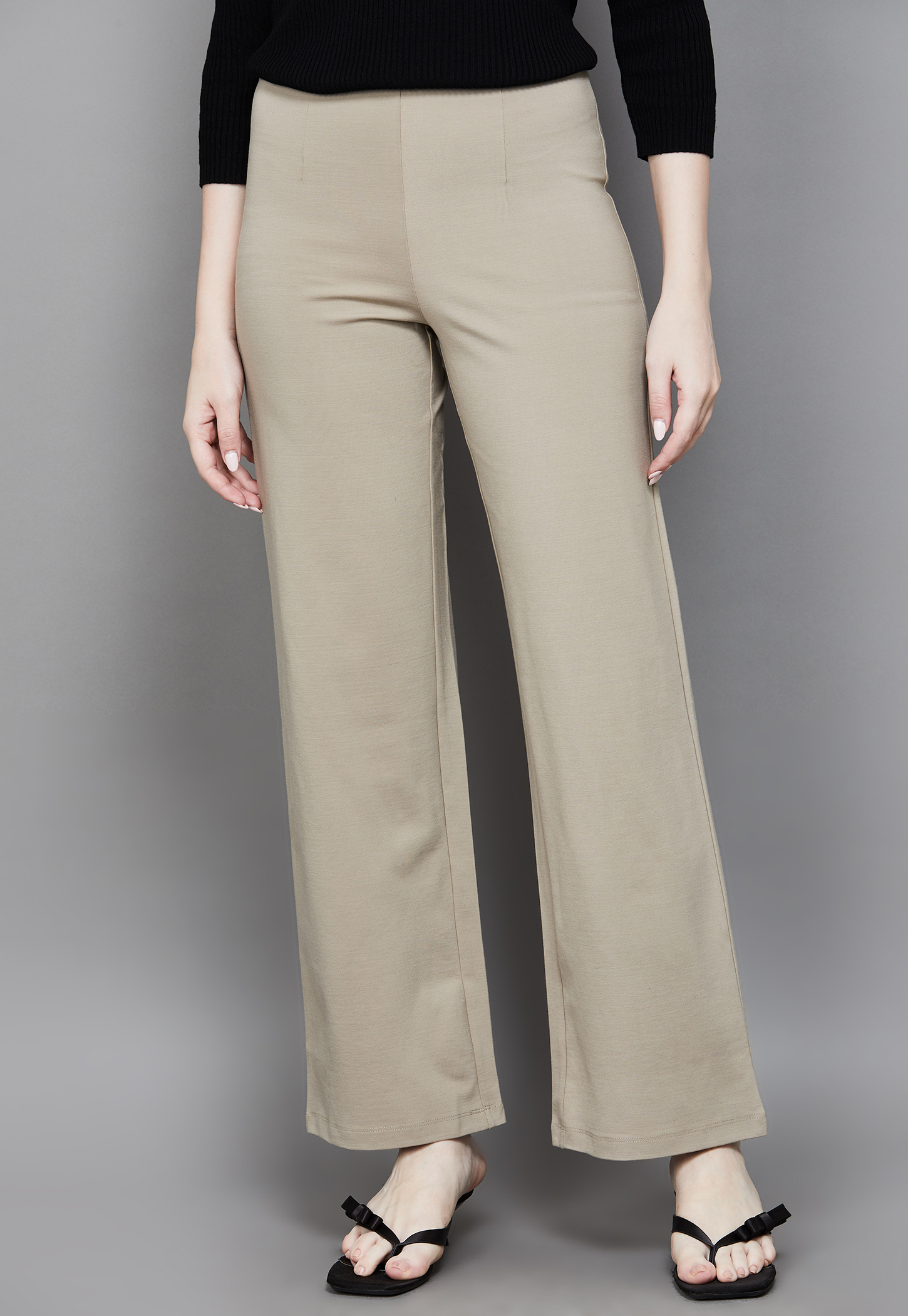 KRAUS Solid Wide Leg Trousers-picture-12