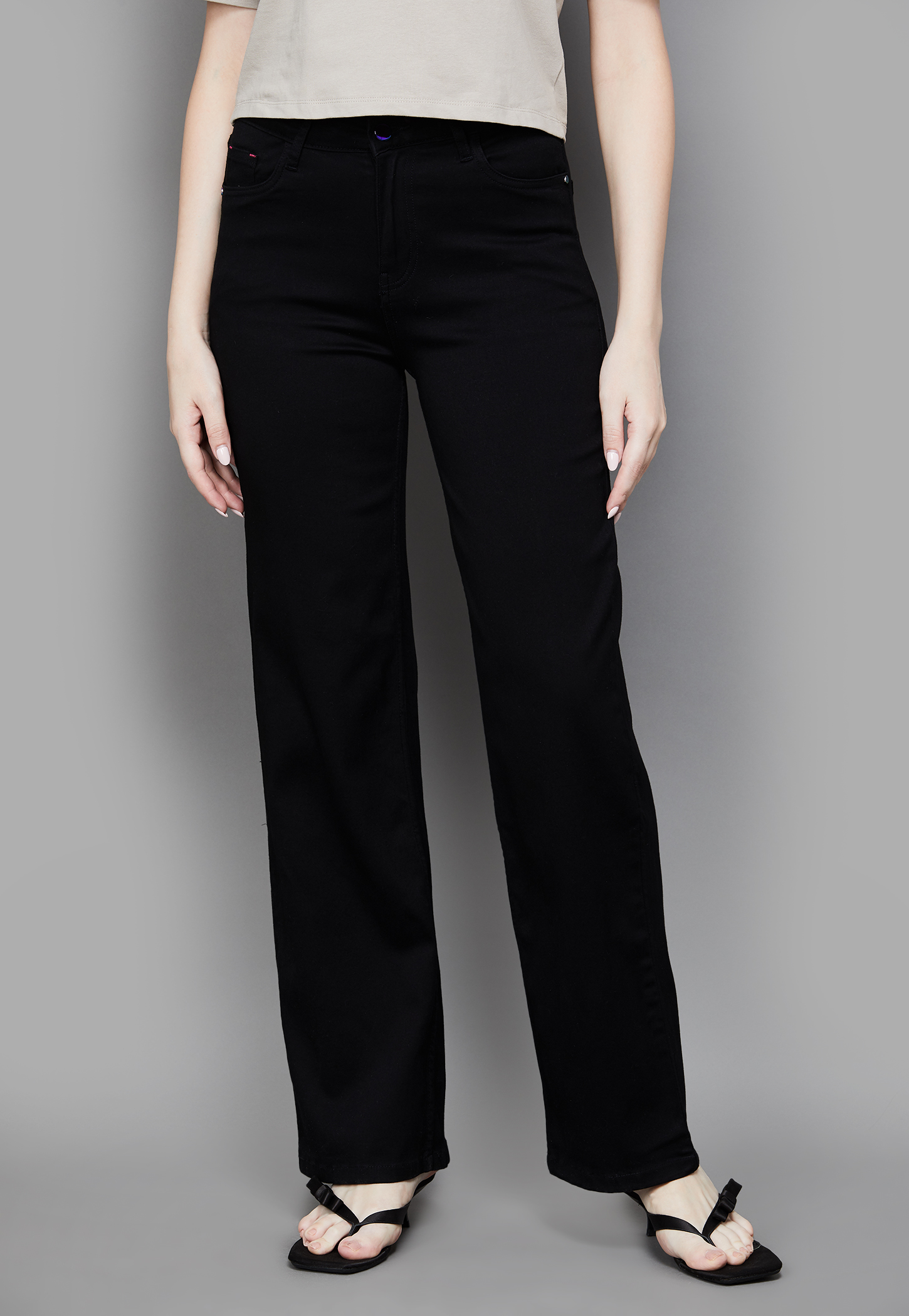 KRAUS Solid Baggy Fit Jeans-image-13