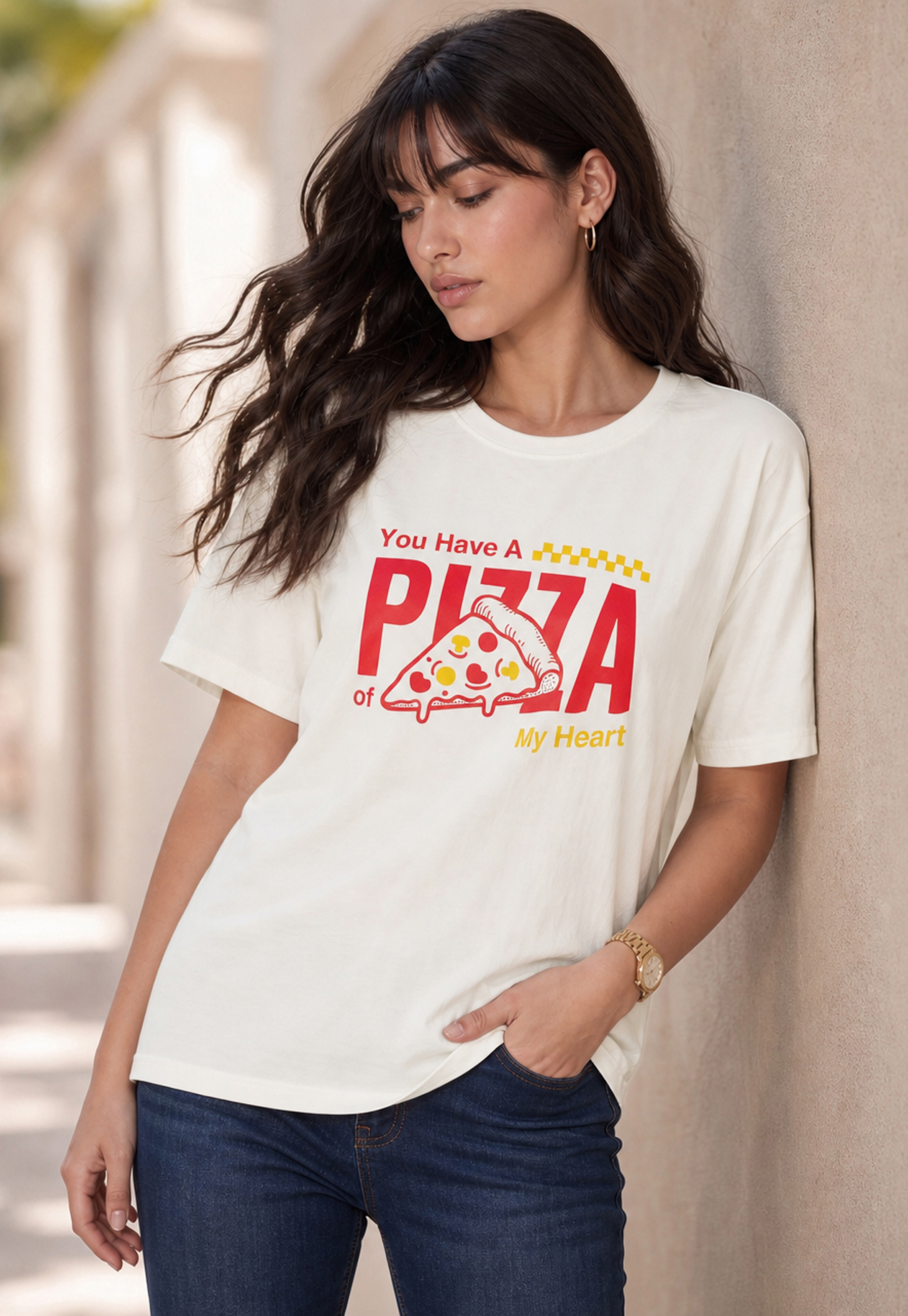 FAME FOREVER Pizza Graphic Print T-shirt-picture-33