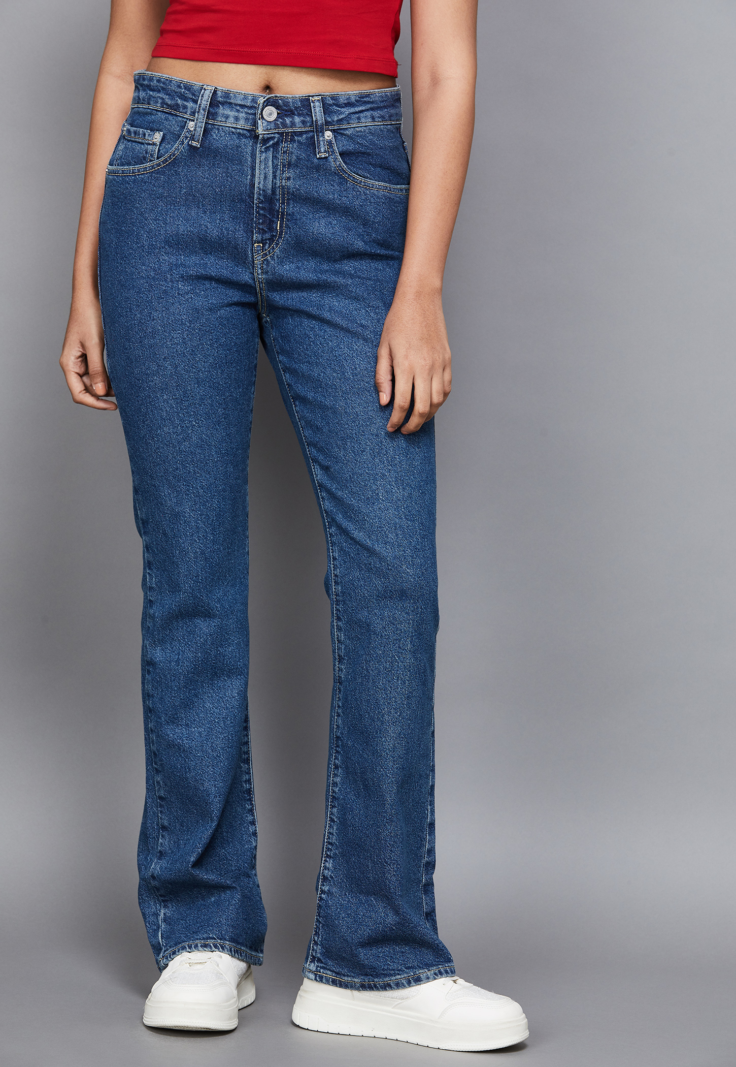 LEVI'S Solid High-Rise Flared Jeans-picture-31