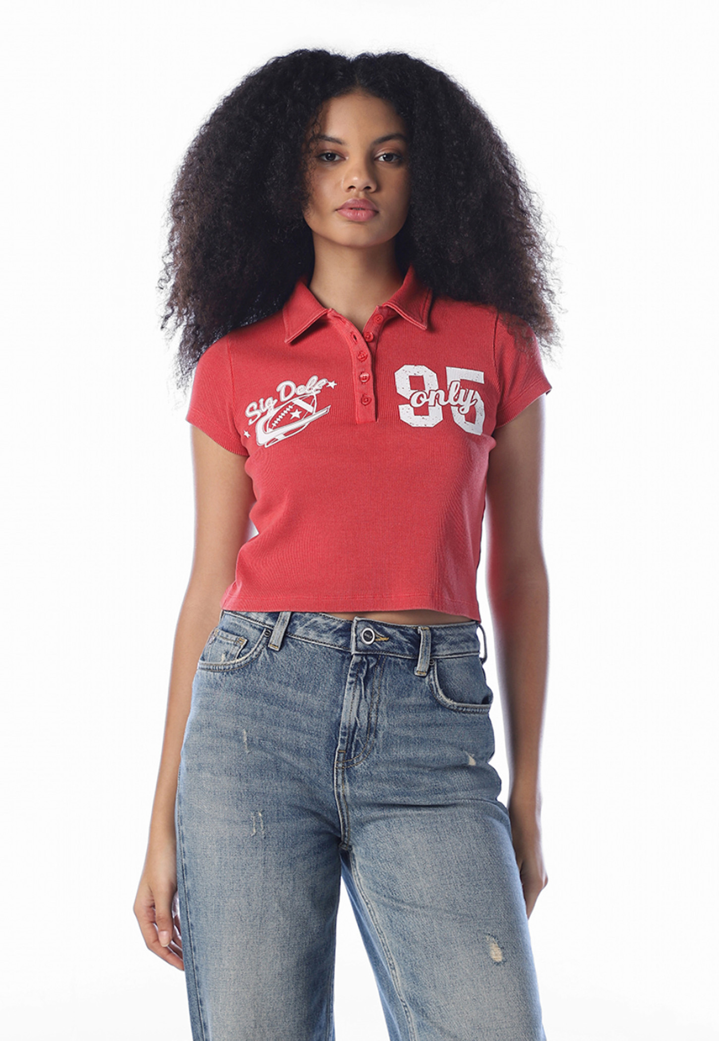 ONLY Brand Print Polo T-shirt-picture-47