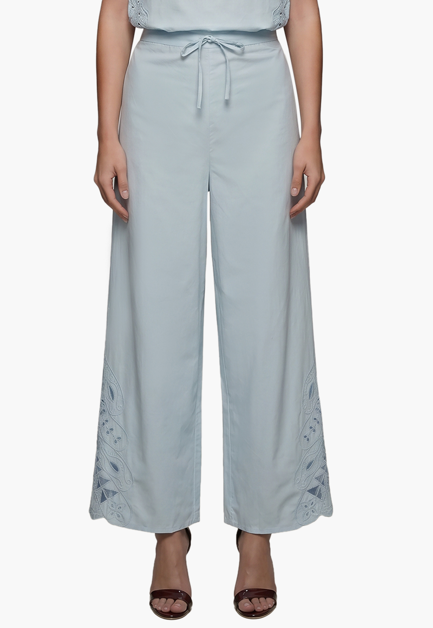 VERO MODA Embroidered Wide-Leg Trousers-picture-36