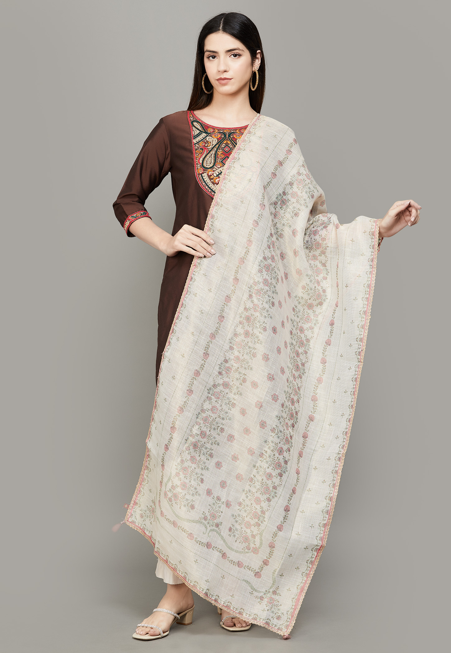 SPAN Floral Print Dupatta