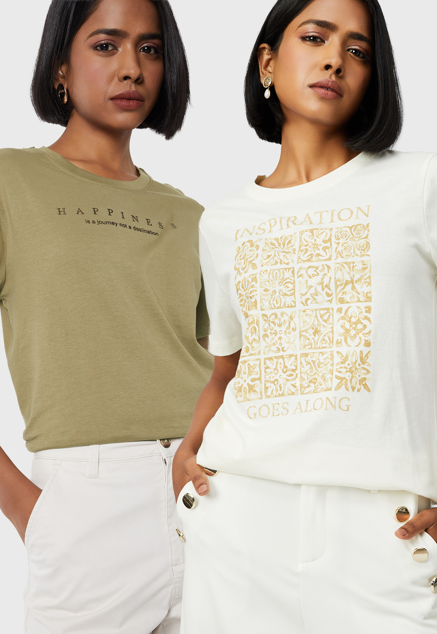 Women Printed T-shirts - Pack of 2-image-1