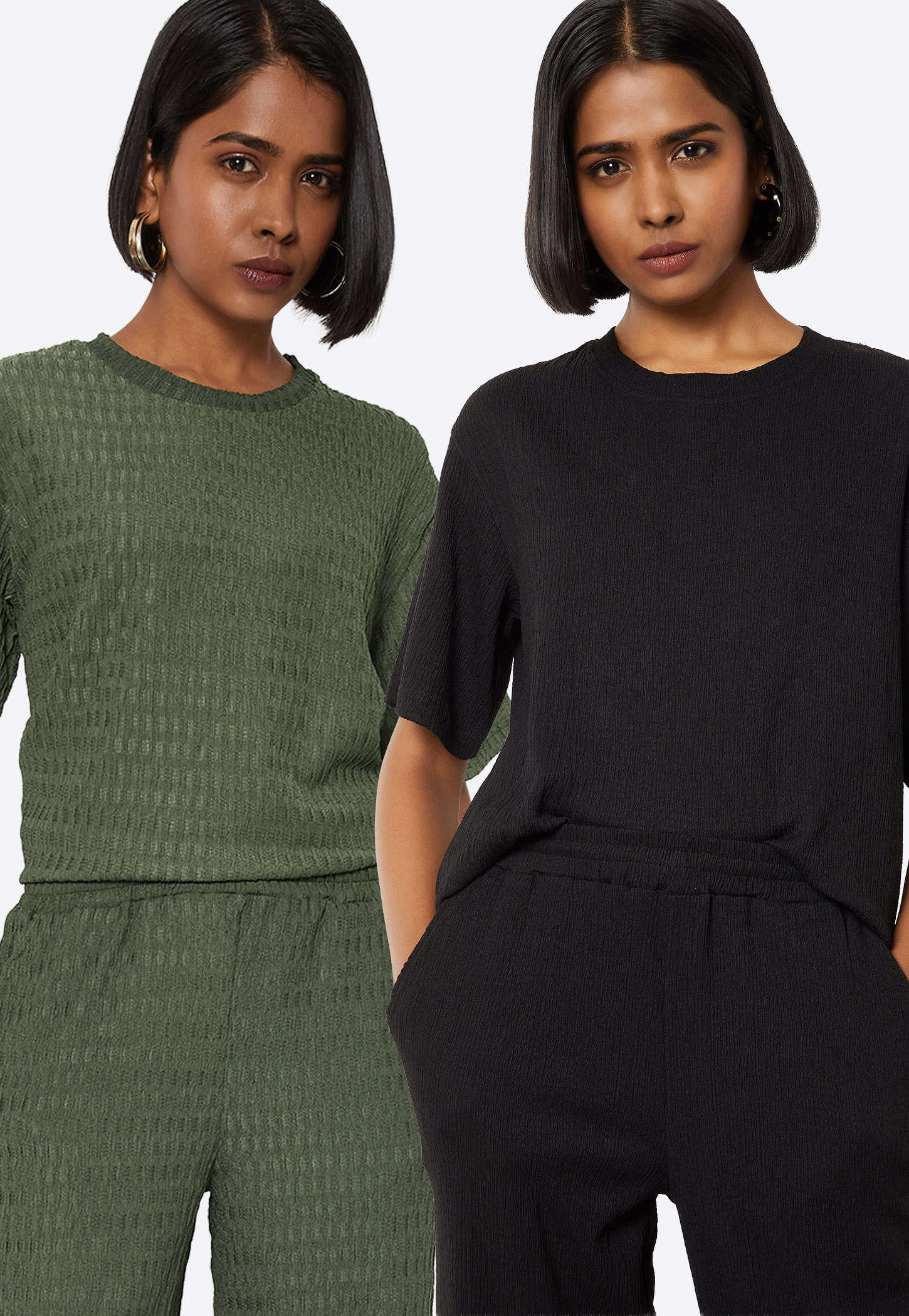 Women Textured T-shirt - Pack of 2-picture-17