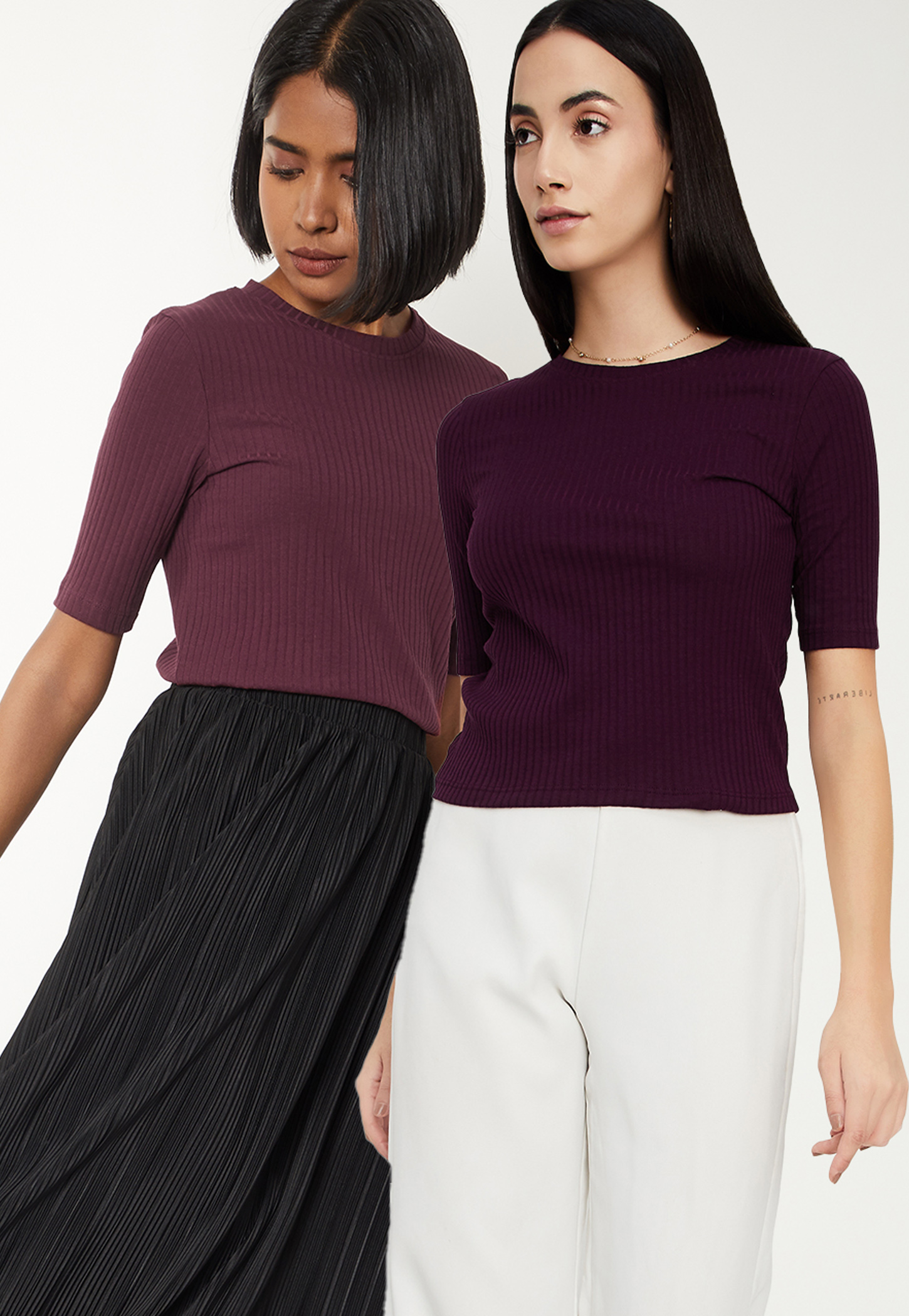 Women Ribbed T-shirt - Pack of 2-picture-30