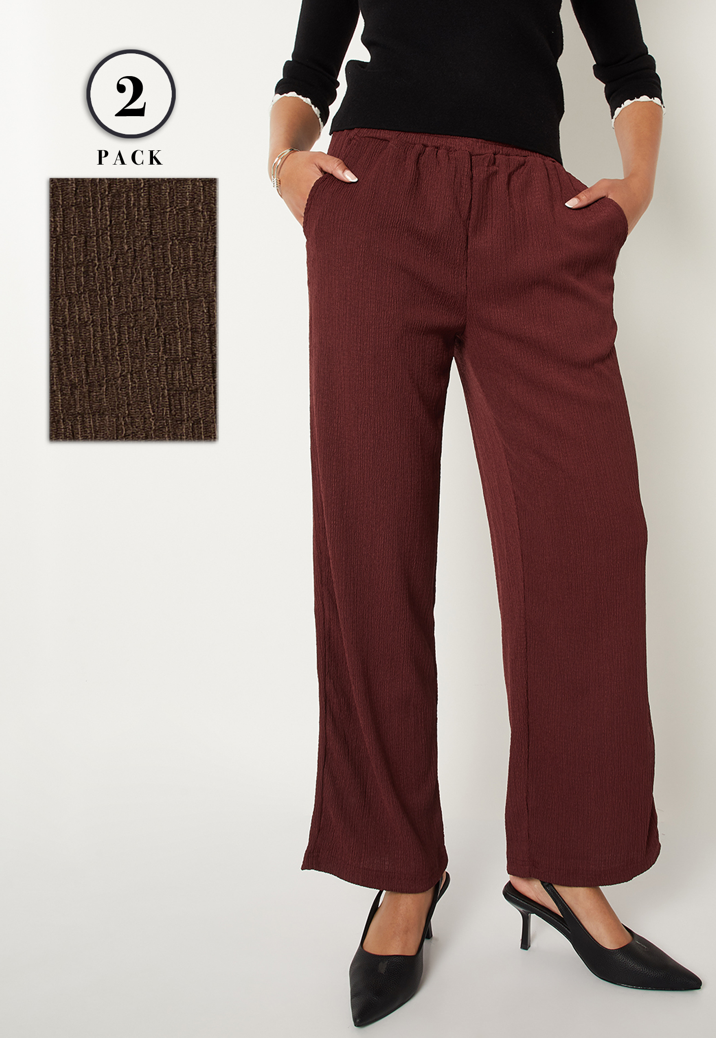 Women Textured Trousers - Pack of 2-picture-21