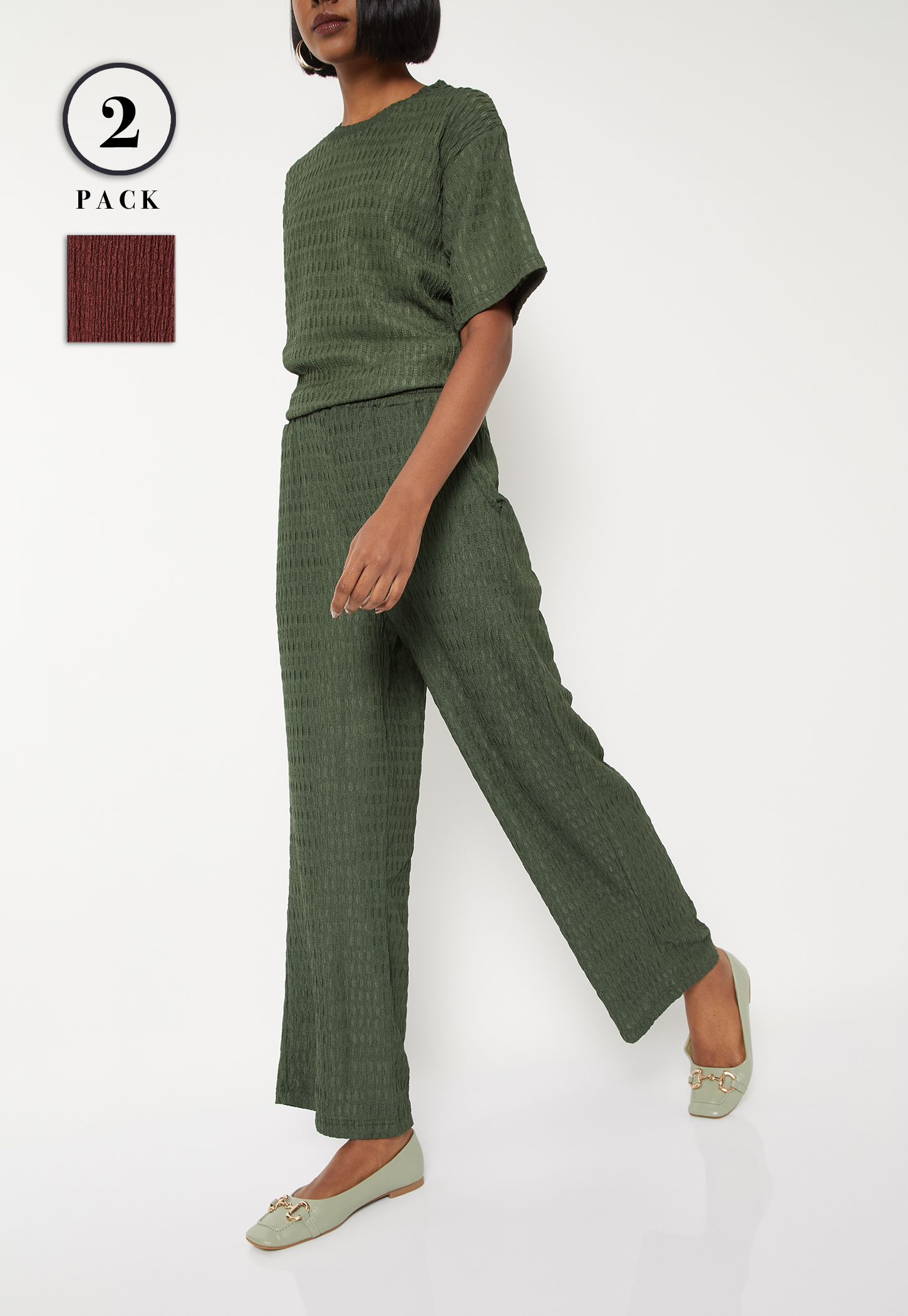 Women Textured Trousers - Pack of 2-picture-14