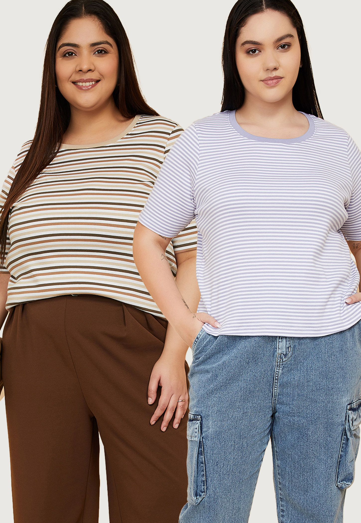 Women Striped T-shirt - Pack of 2-picture-39
