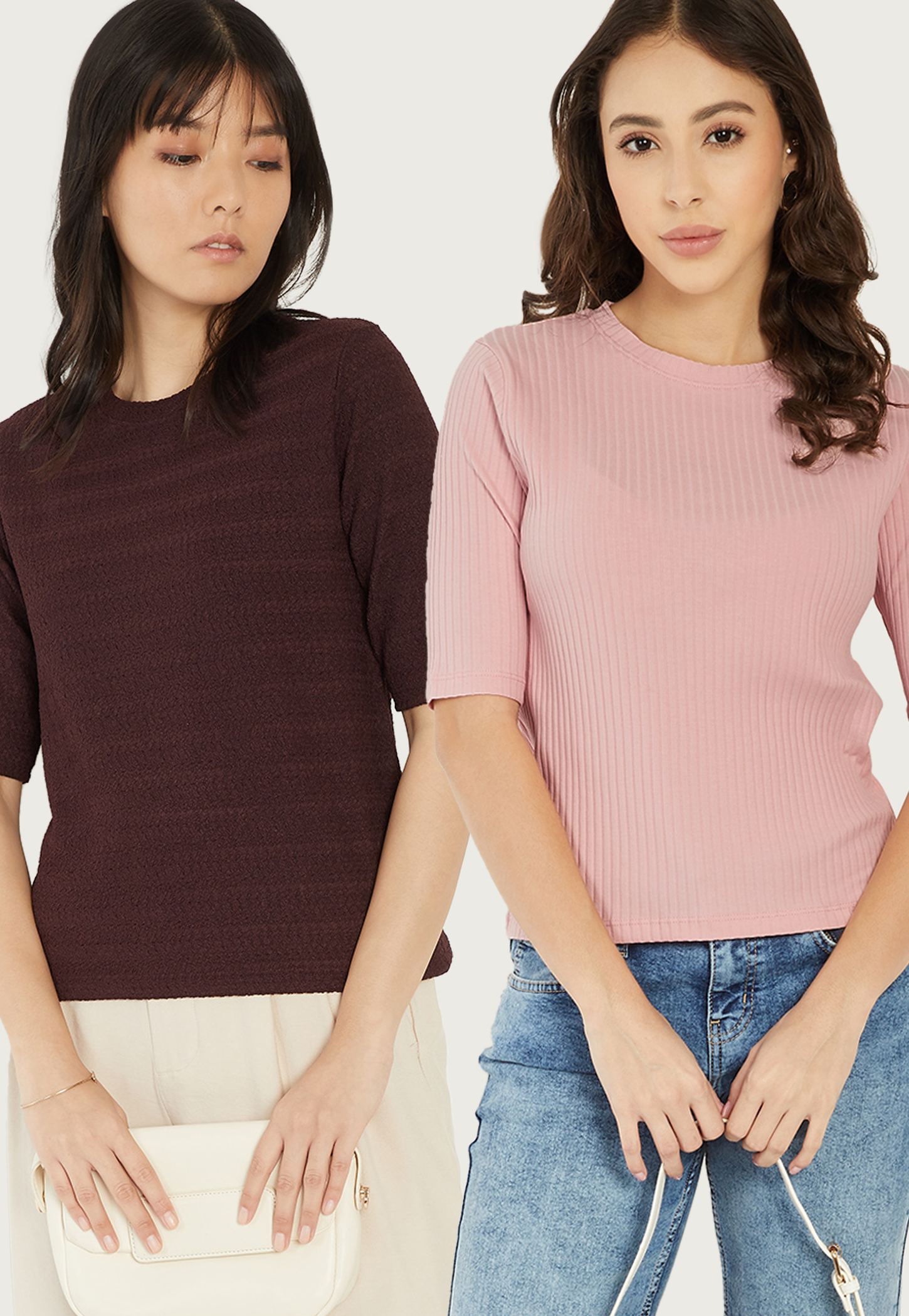 Women Ribbed Tops - Pack of 2-image-42