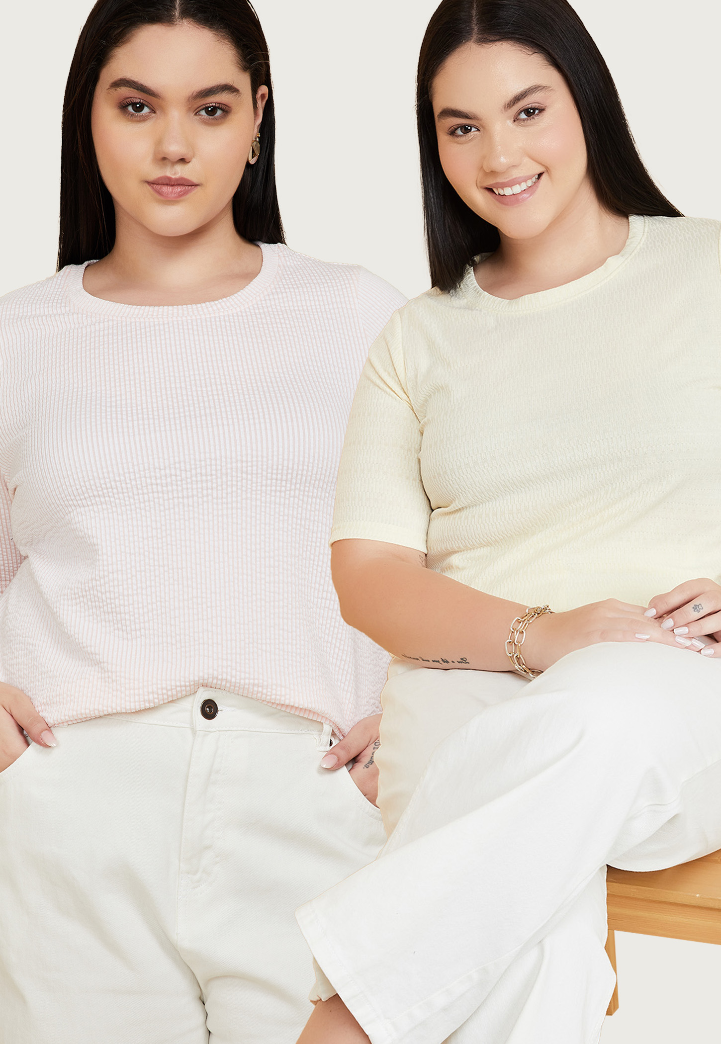 Women Textured T-shirt - Pack of 2-picture-50