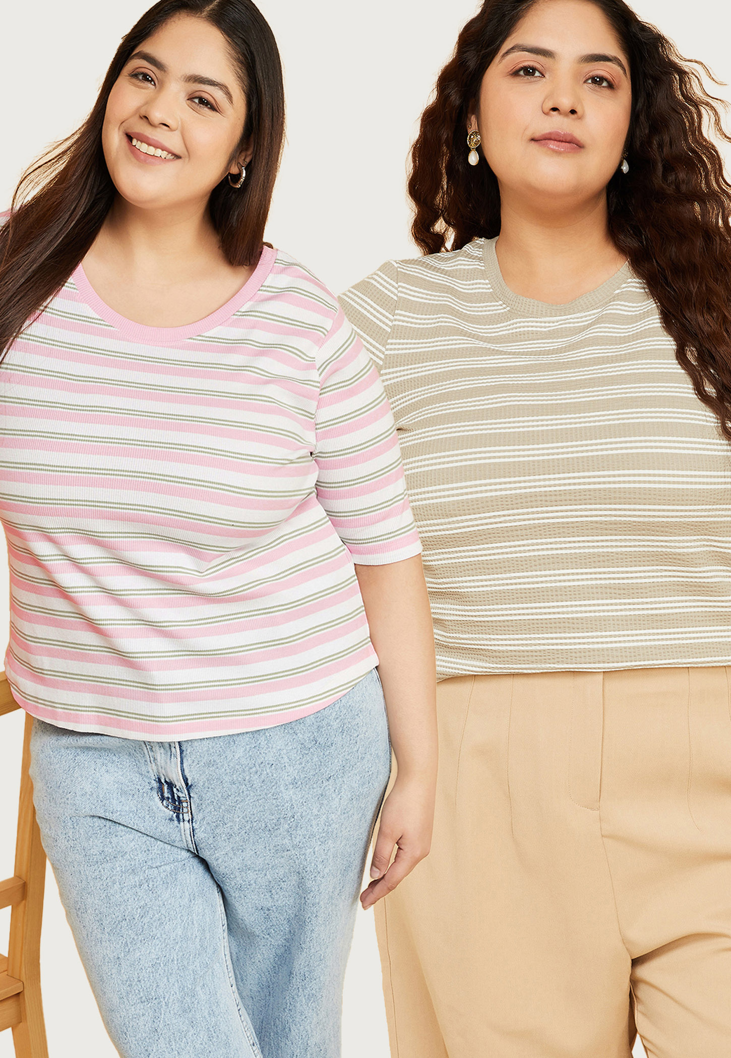 Women Striped T-shirt - Pack of 2-picture-44