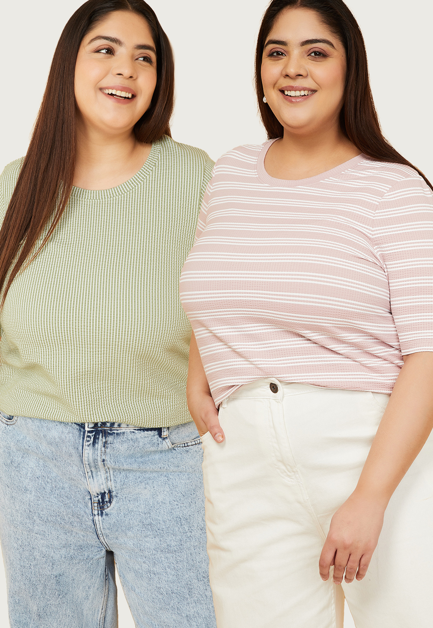 Women Striped T-shirt - Pack of 2-picture-24