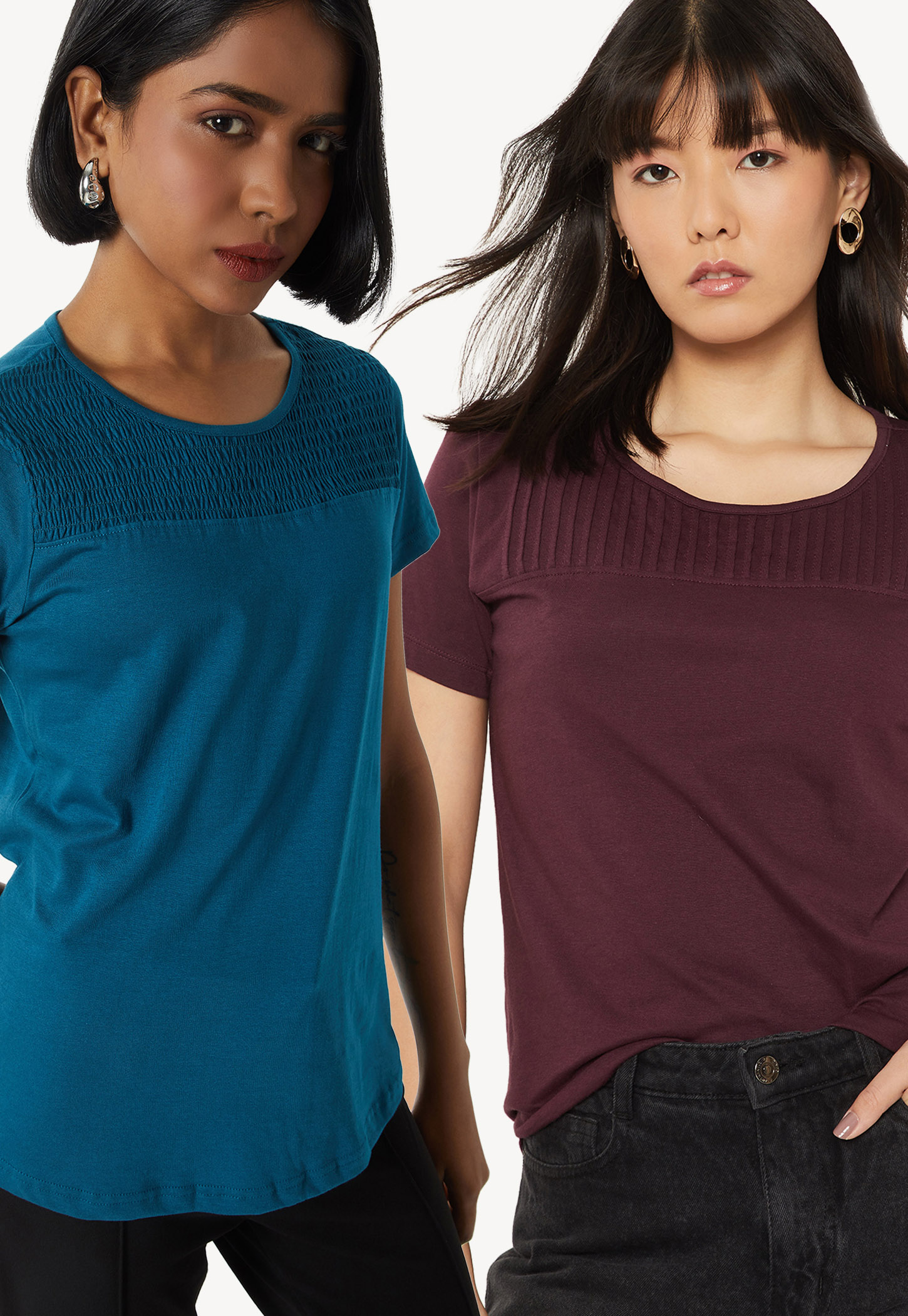 Women Assorted T-shirt - Pack of 2-picture-35