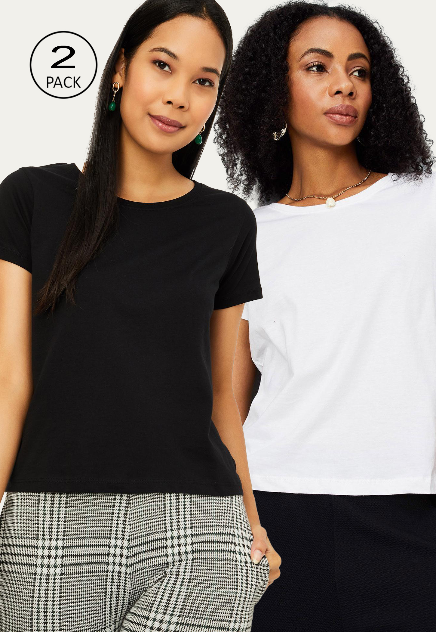 Women Solid T-shirts - Pack of 2-image-27