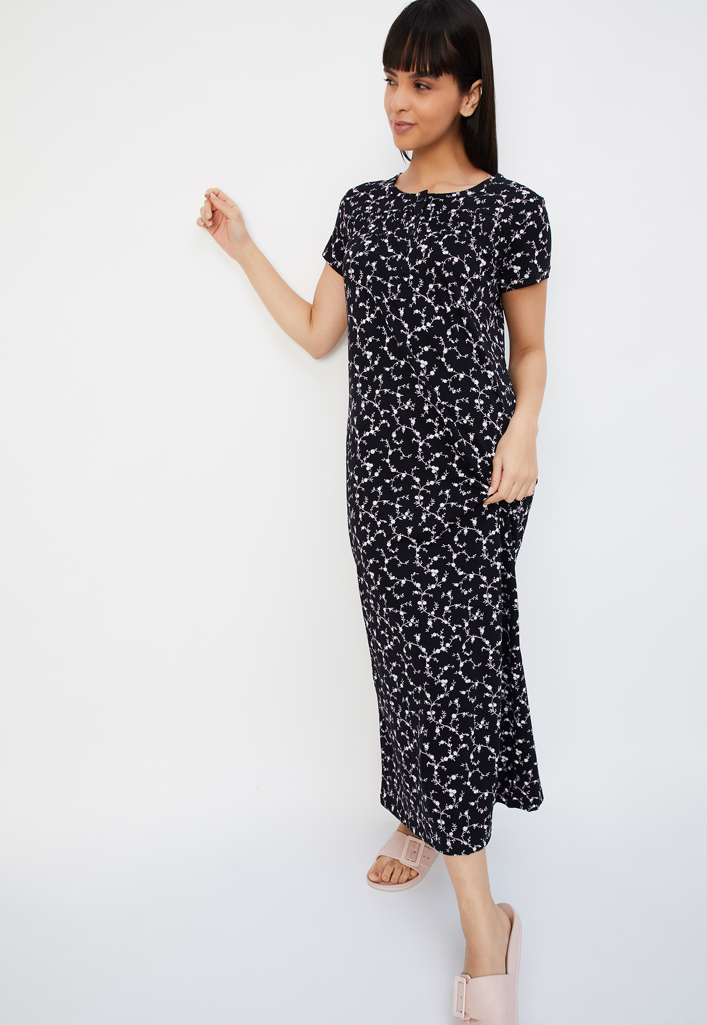 Women Floral Printed Nightgown-picture-37