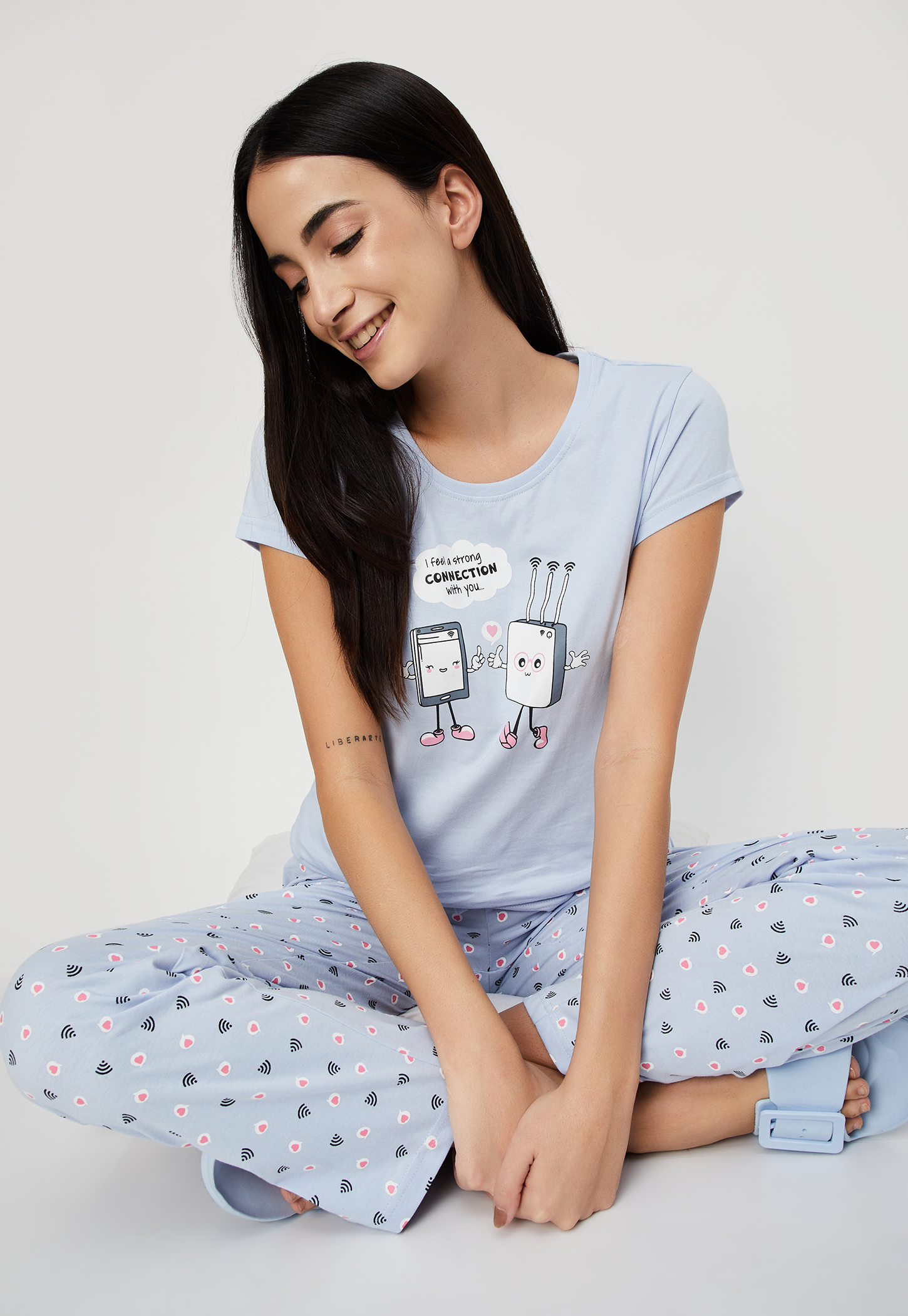 women printed pj set