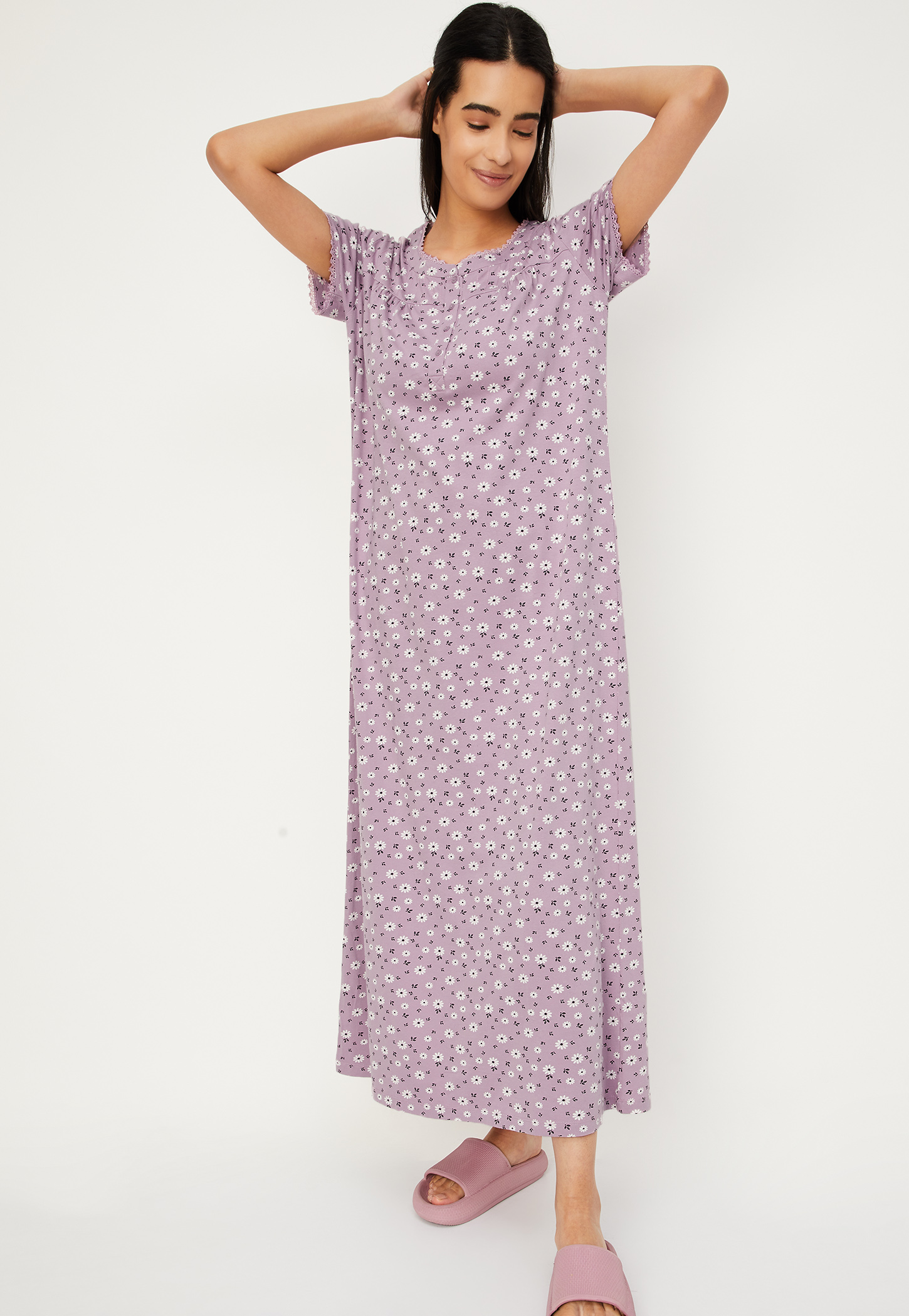 Women Floral Printed Nightgown-picture-44