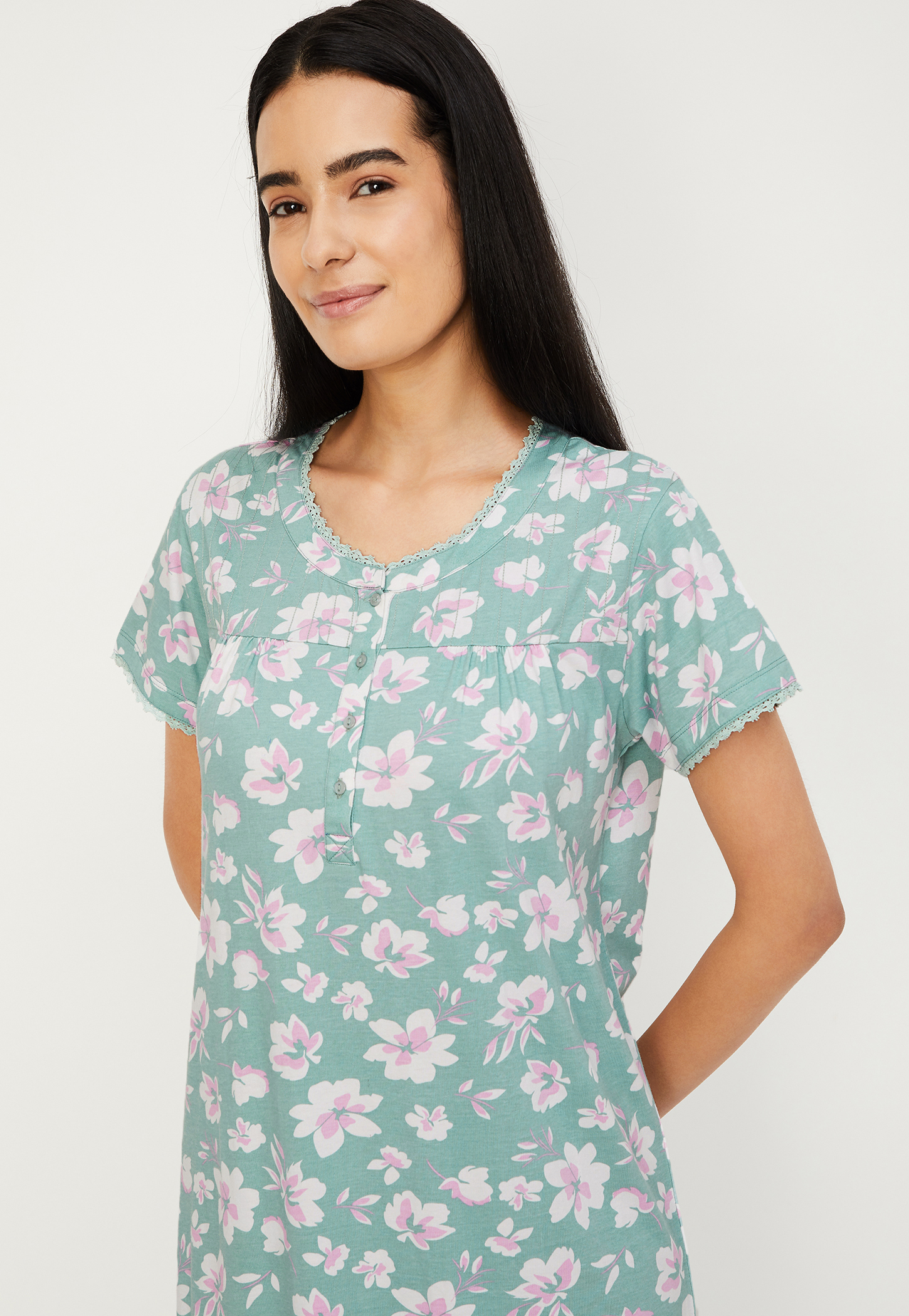 Women Floral Printed Nightgown-picture-50