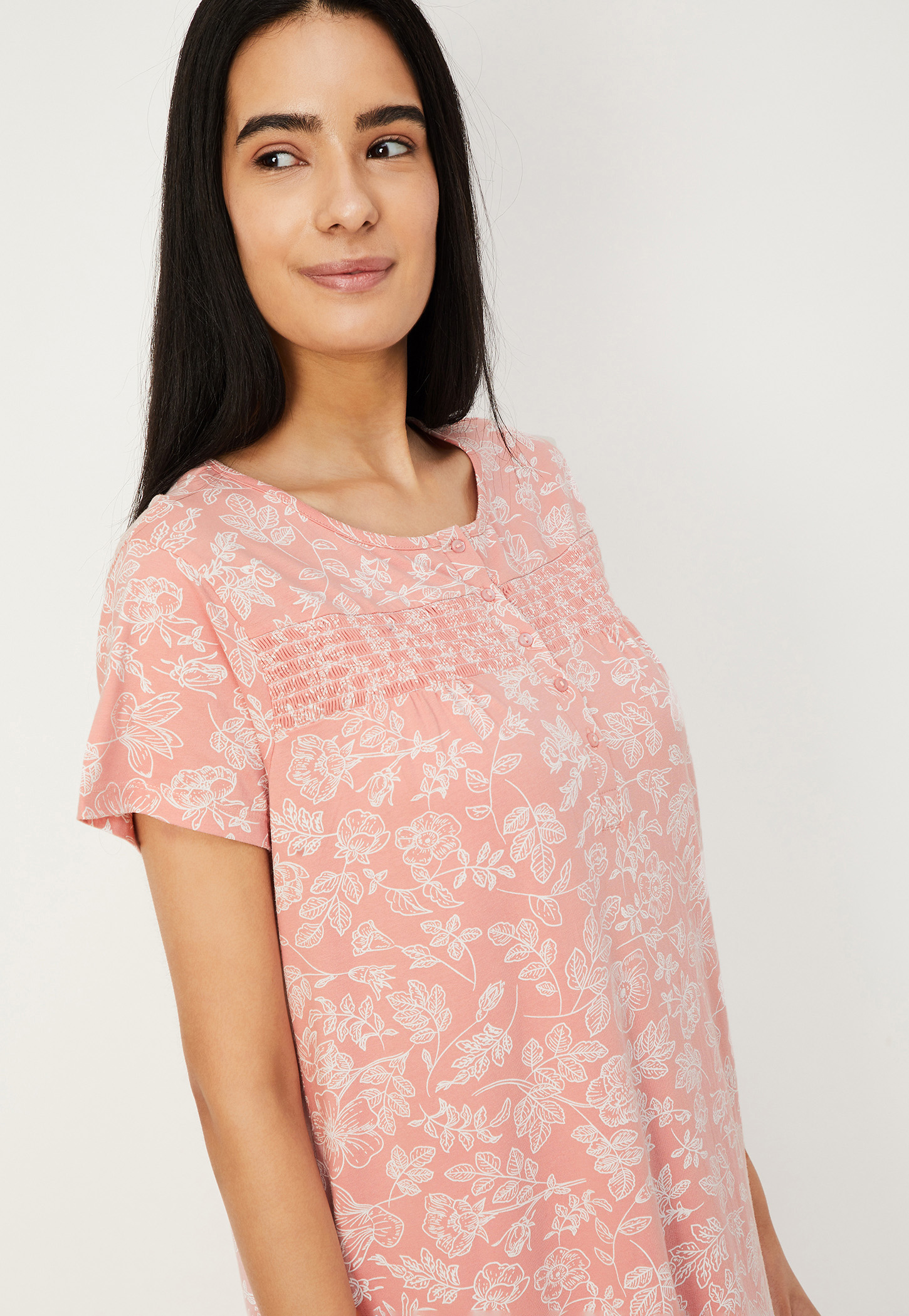 Women Floral Printed Nightgown-picture-51