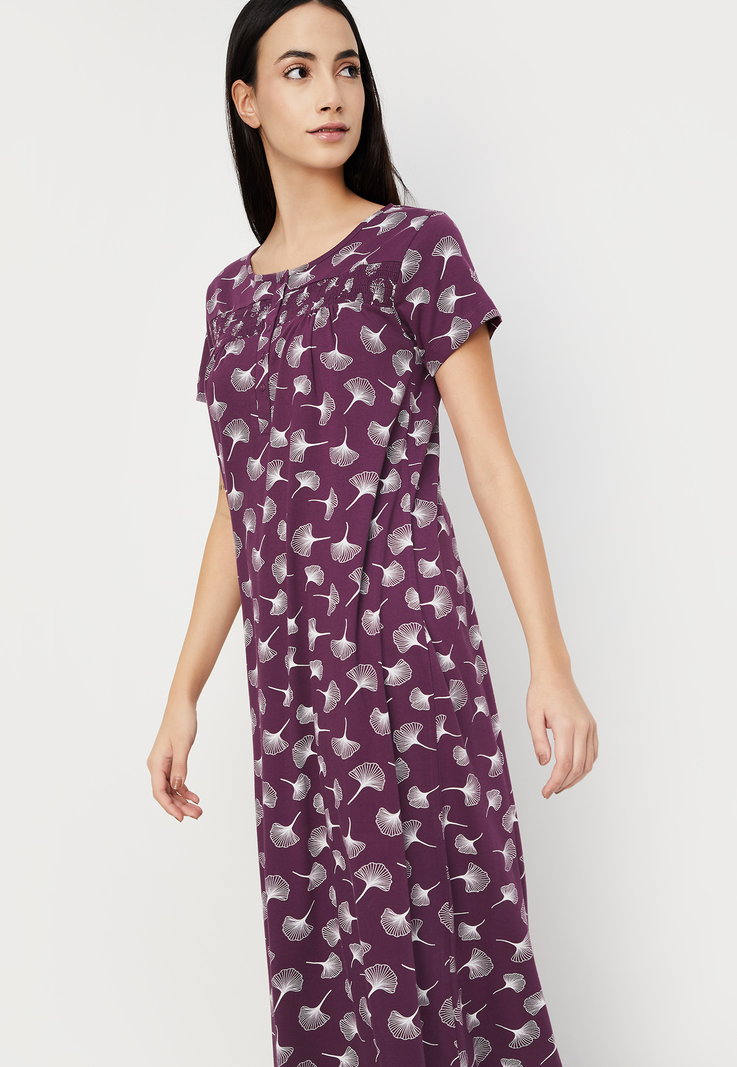 Women Floral Printed Nightgown-picture-46