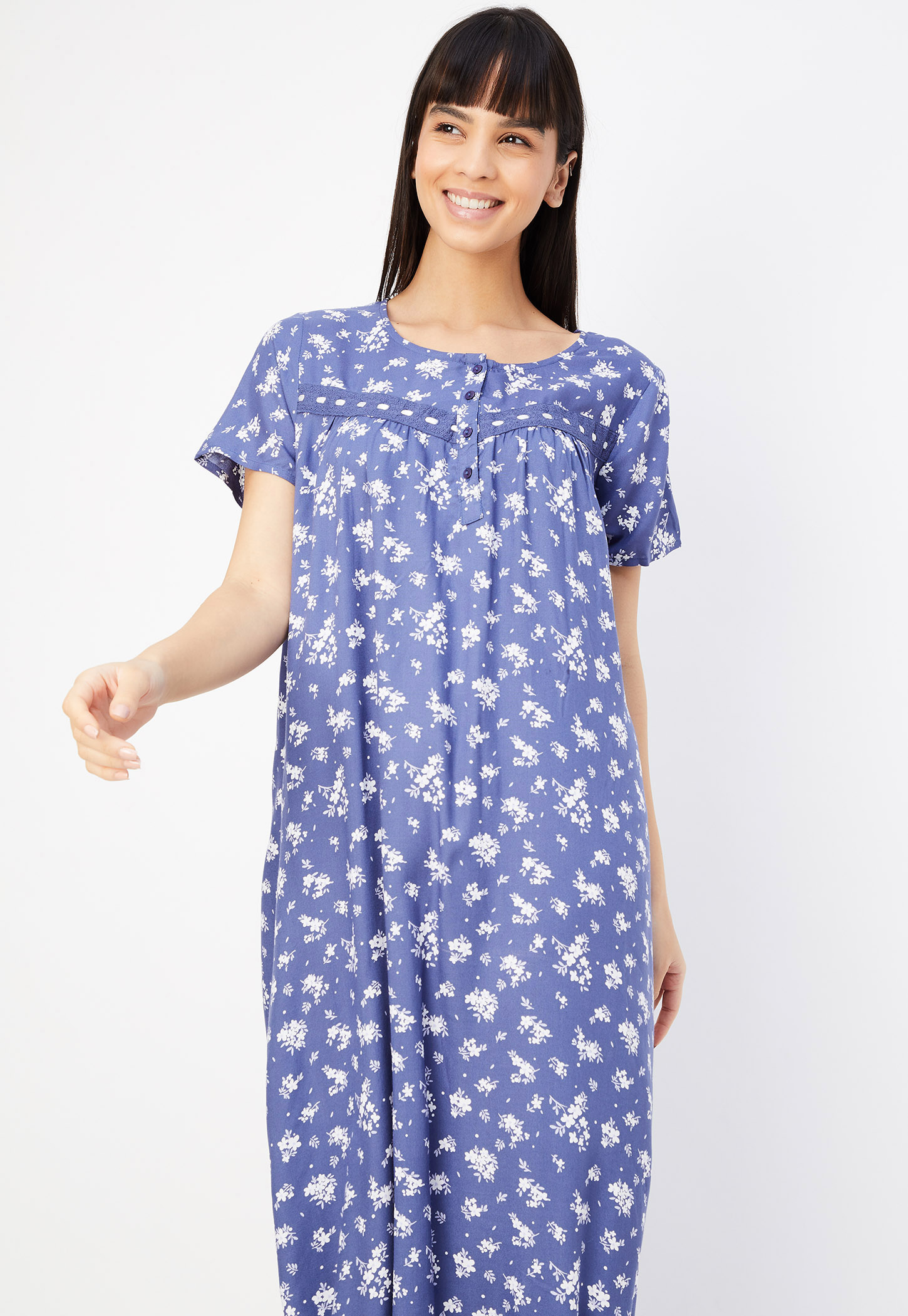Women Floral Printed Nightgown-picture-45
