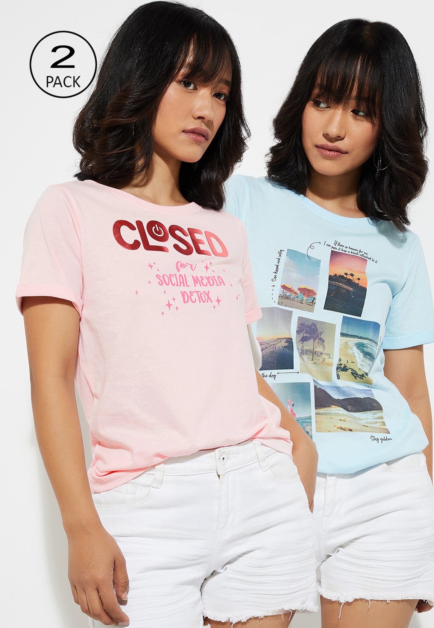 URB_N Women Graphic Printed T-shirt - Pack of 2-image-12