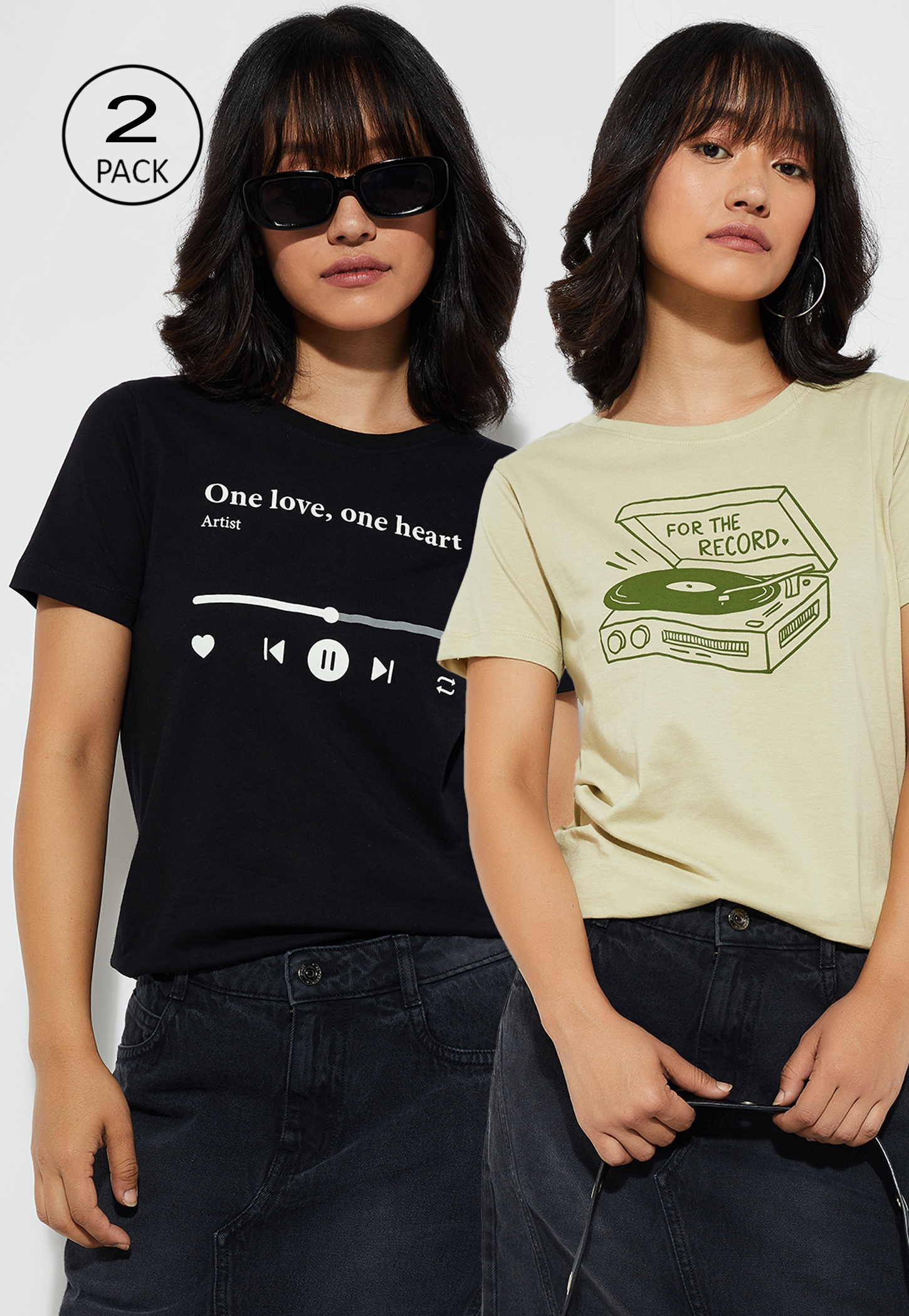URB_N Women Graphic Printed T-shirt - Pack of 2-picture-28