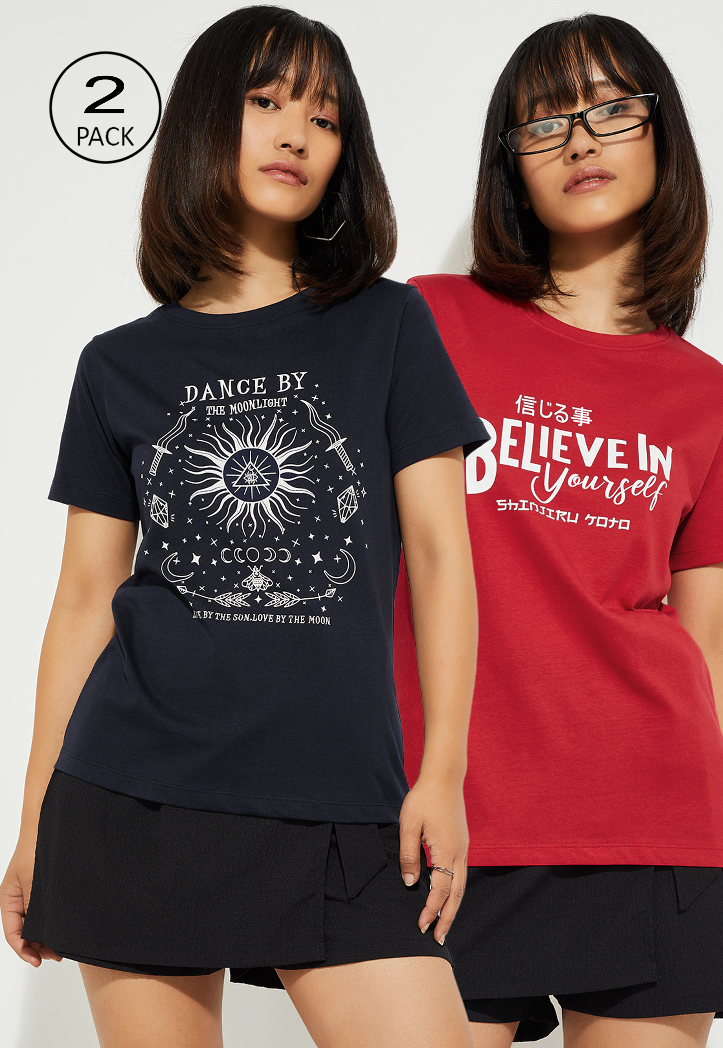 URB_N Women Graphic Printed T-shirt - Pack of 2-image-46