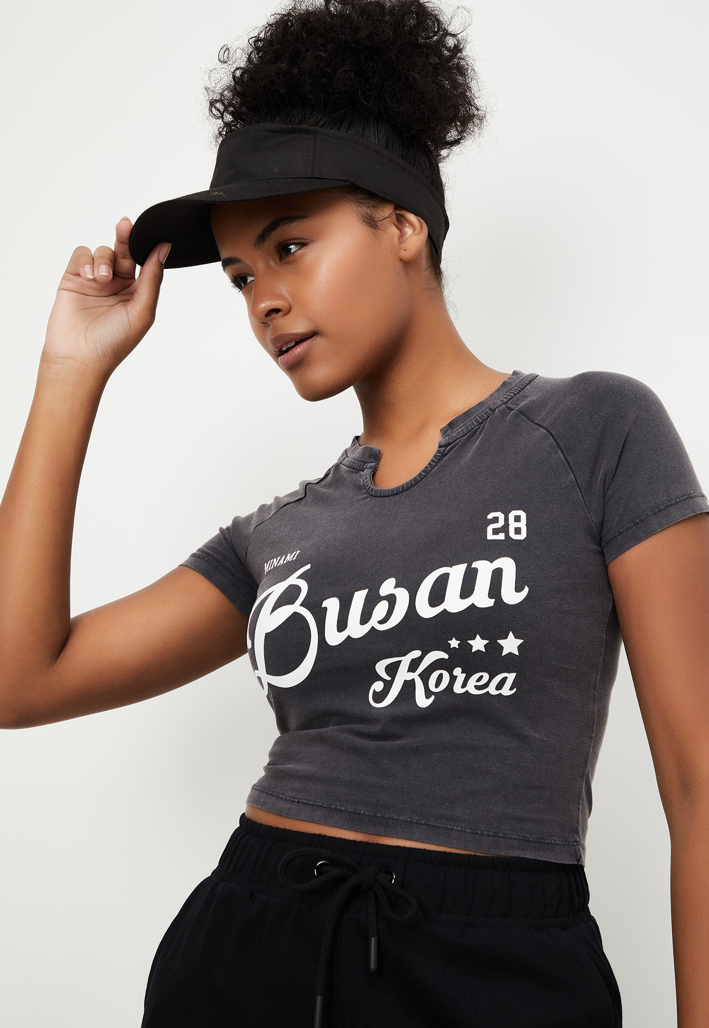Women Acid Washed Cropped T-shirt-picture-54