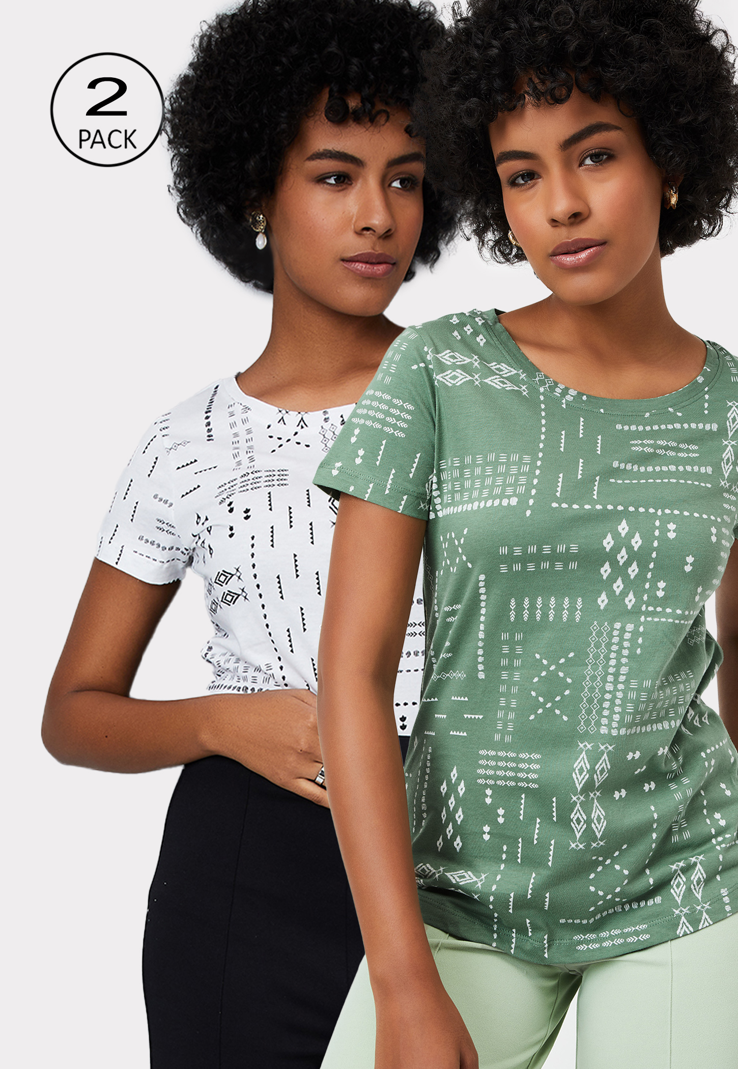 Women Printed T-shirt - Pack of 2-picture-53