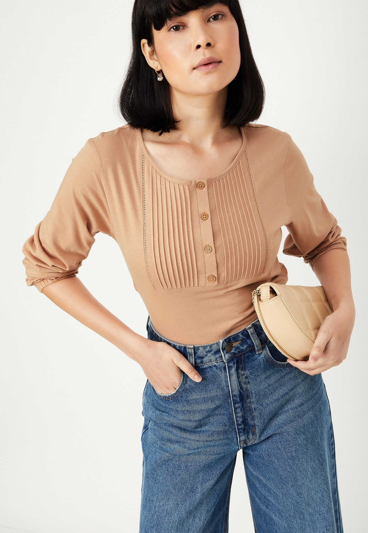 Women Pintuck Yoke Top-picture-46