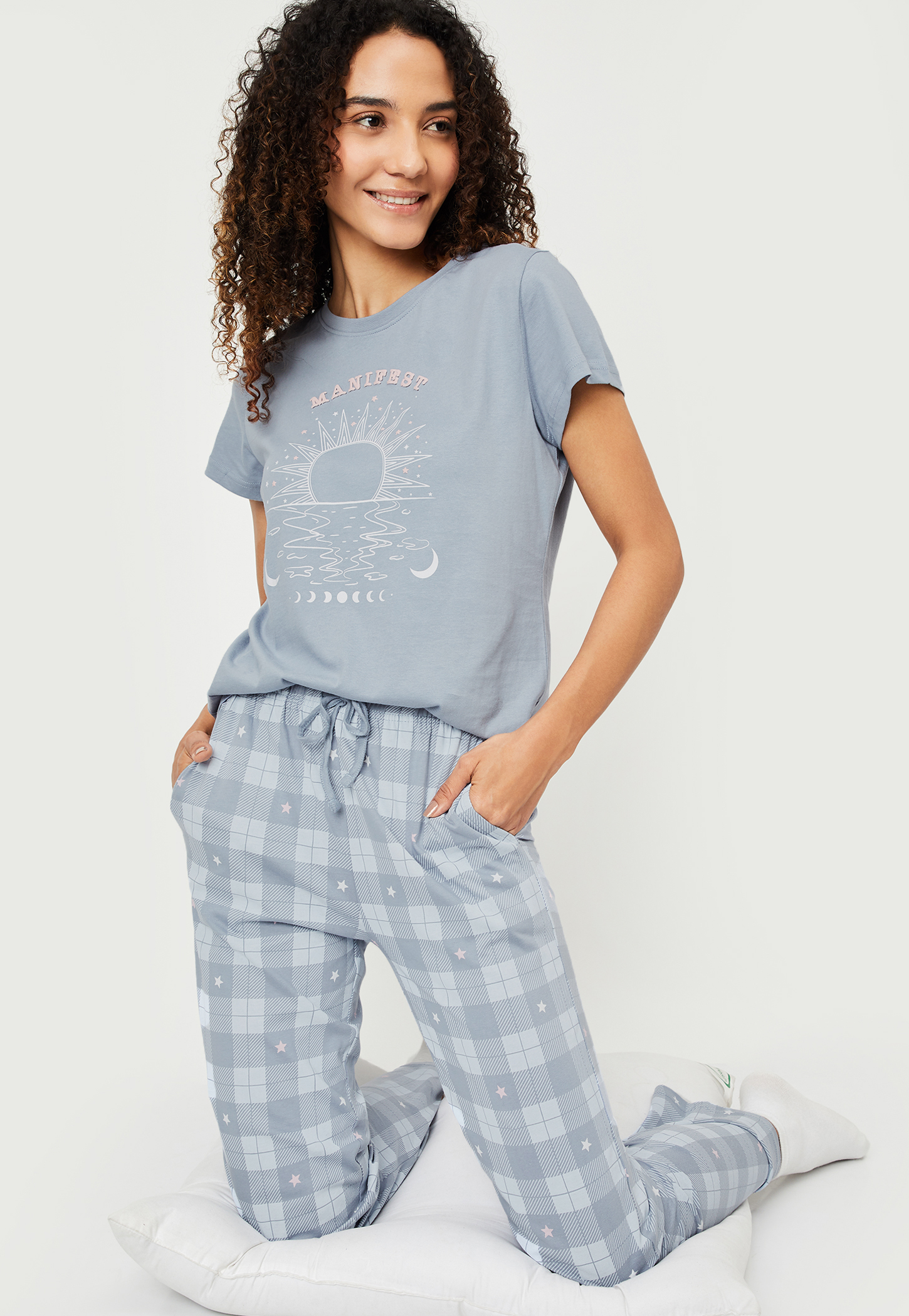 Women Printed PJ Set-image-34