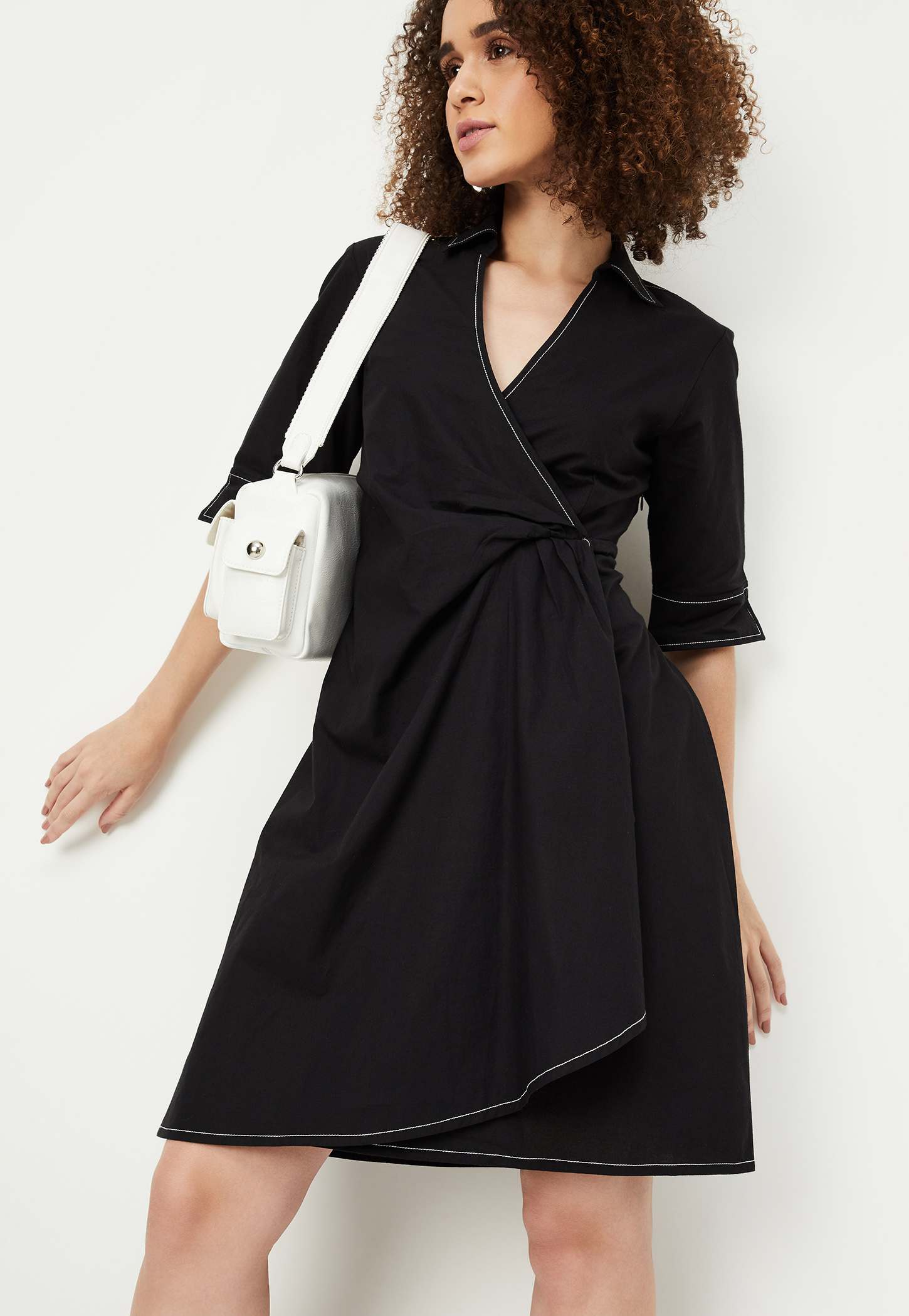 Kalki x Max Women Solid Wrap Dress-picture-30