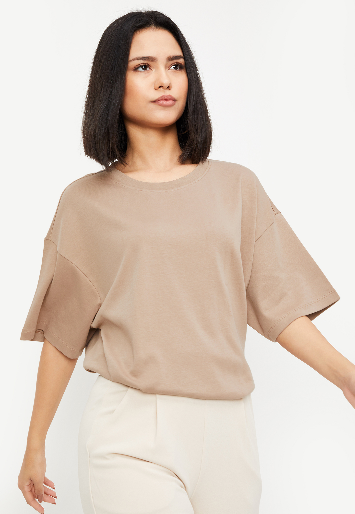 Women Solid Oversized Boxy T-shirt-picture-14
