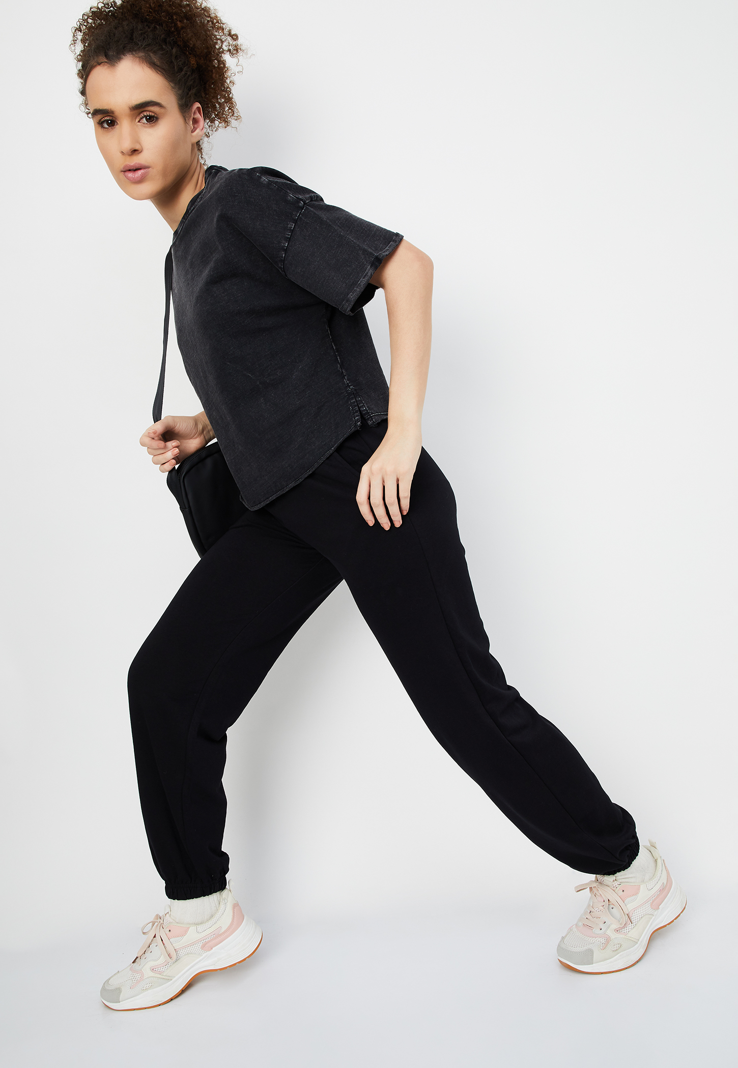 Women Athleisure Solid Joggers-picture-19