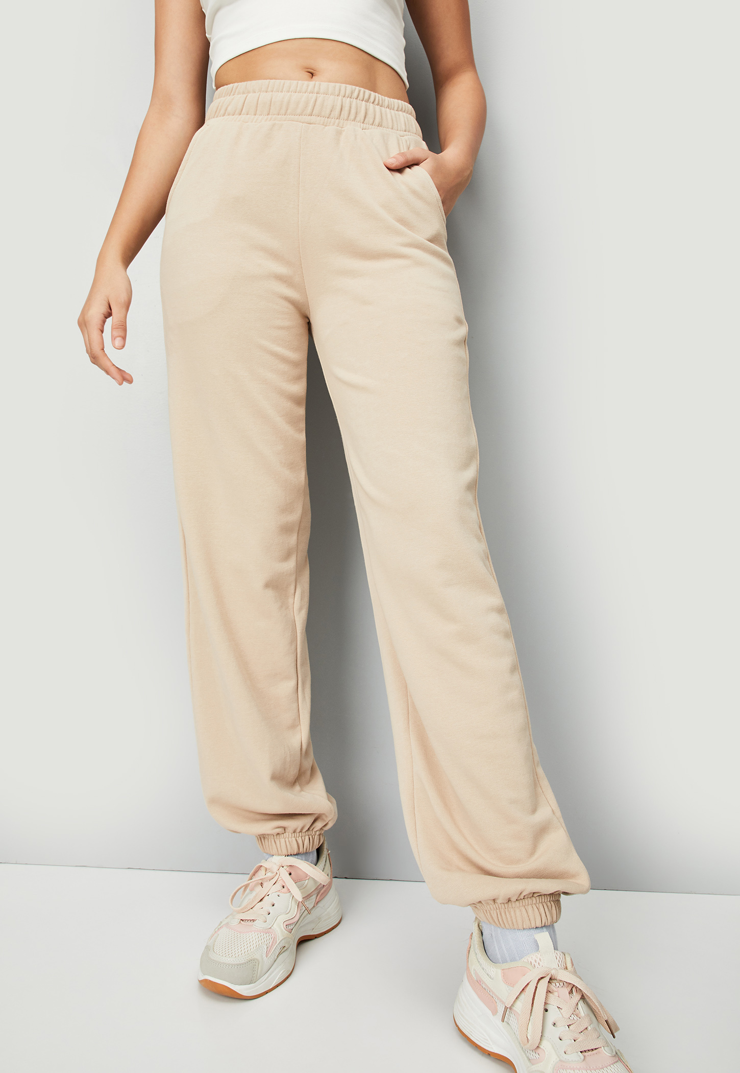 Women Solid Athleisure Joggers-picture-24